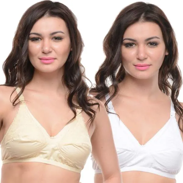 Bodycare Maternity-Feeding Skin-White 2Pcs Bra Combo