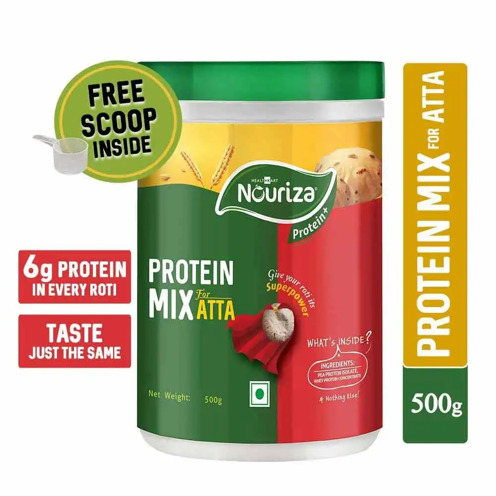 Nouriza Protein Atta Mix OP,  1.1 lb  Unflavoured (15 Days Pack)