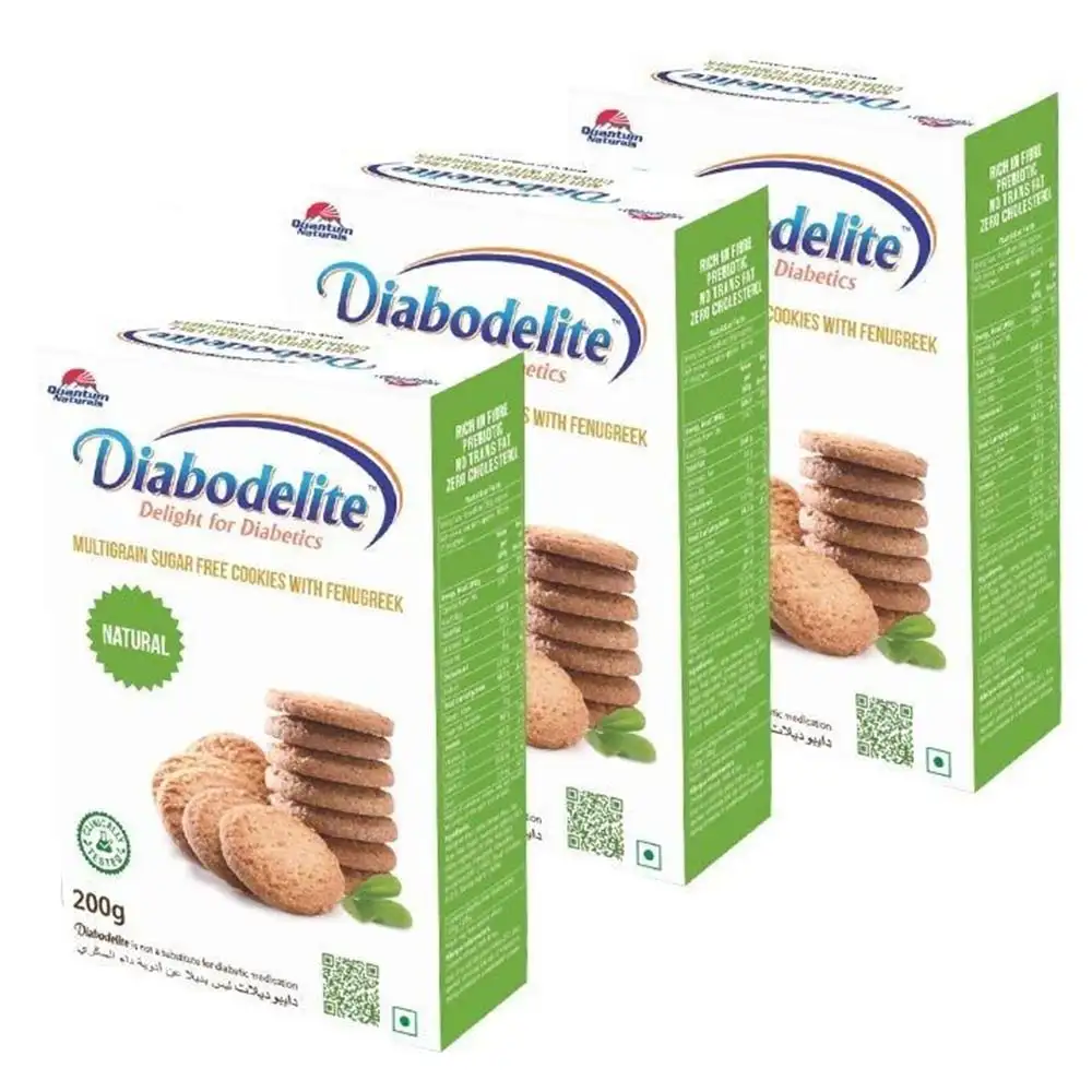 Quantum Naturals Diabodelite Cookies,  200 g  Natural (Pack of 3)