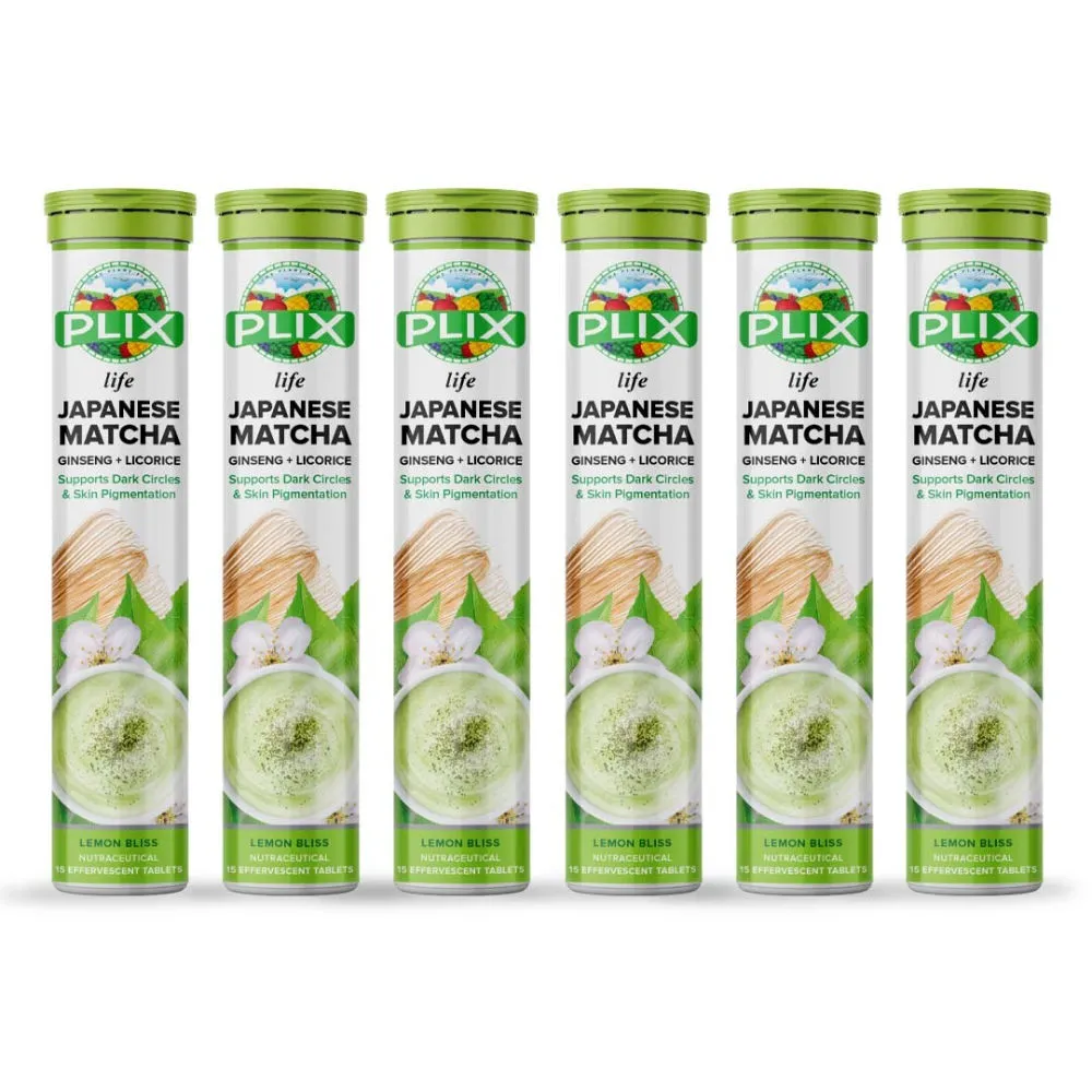 Plix Life Japanese Matcha Effervescent Tablets - Pack Of 6