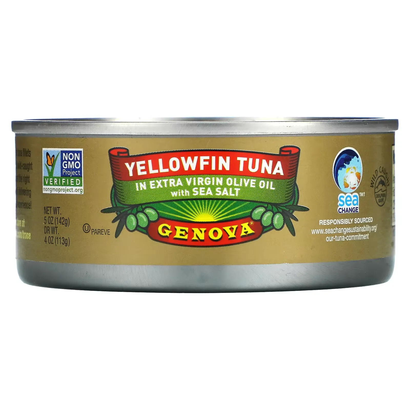 Yellowfin Tuna In Extra Virgin Olive Oil With Sea Salt, 5 oz (142 g)