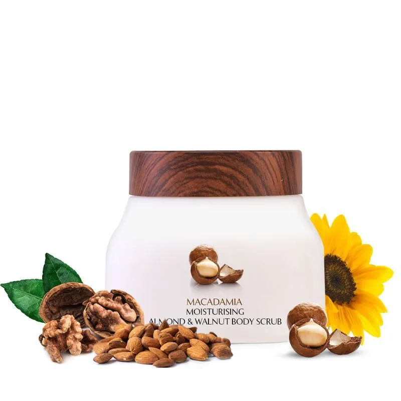 PureSense Macadamia Almond & Walnut Body Scrub for Gentle Exfoliation Reduces Fine Lines