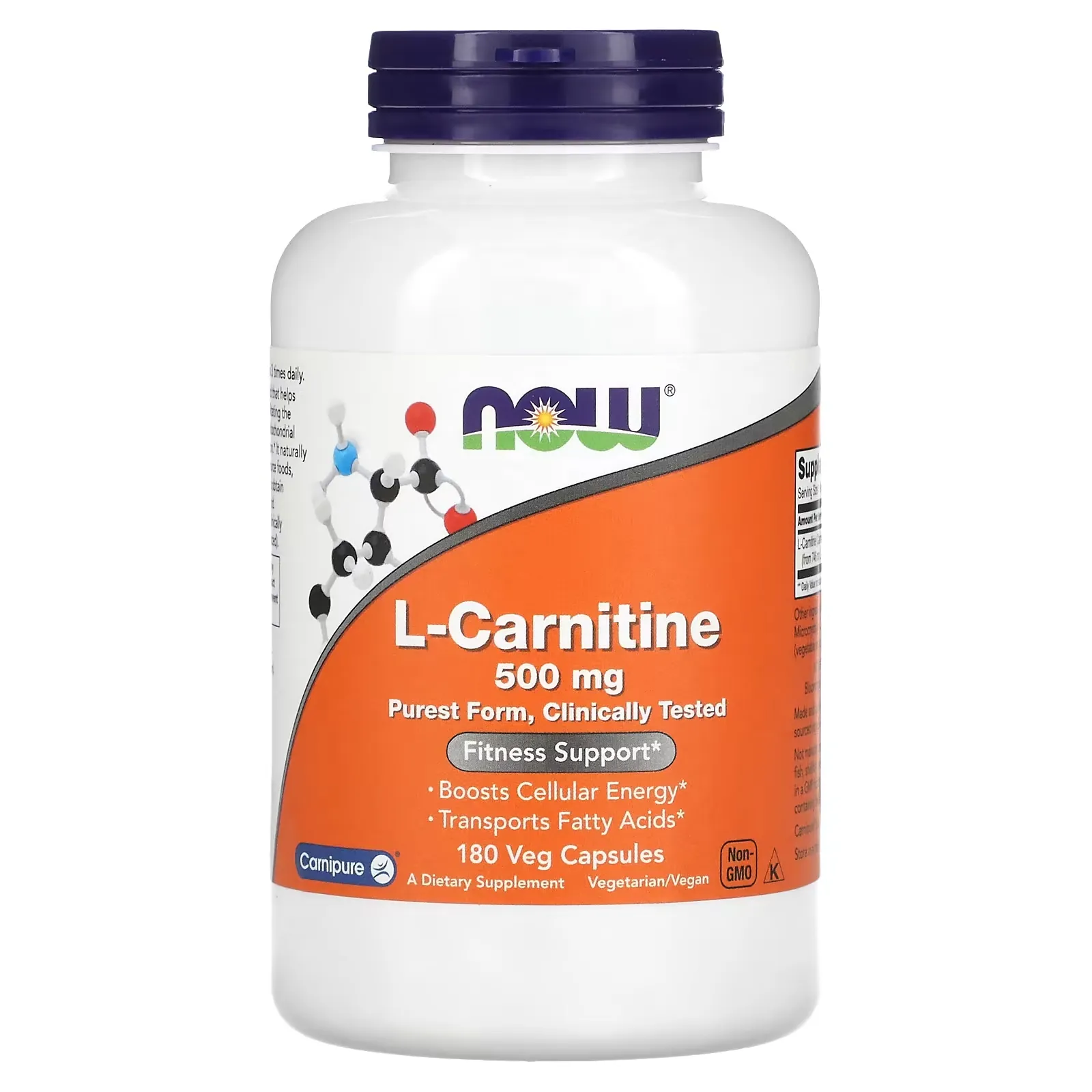 L-Carnitine, 500 mg, 180 Veg Capsules