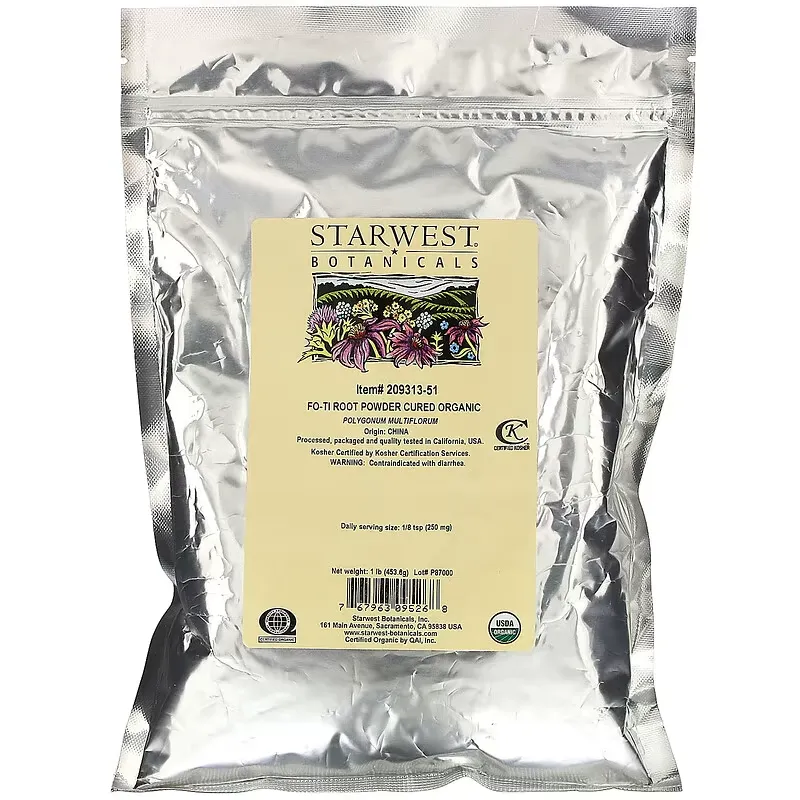 Organic, Fo-Ti Root Powder Cured , 1 lb (453.6 g)