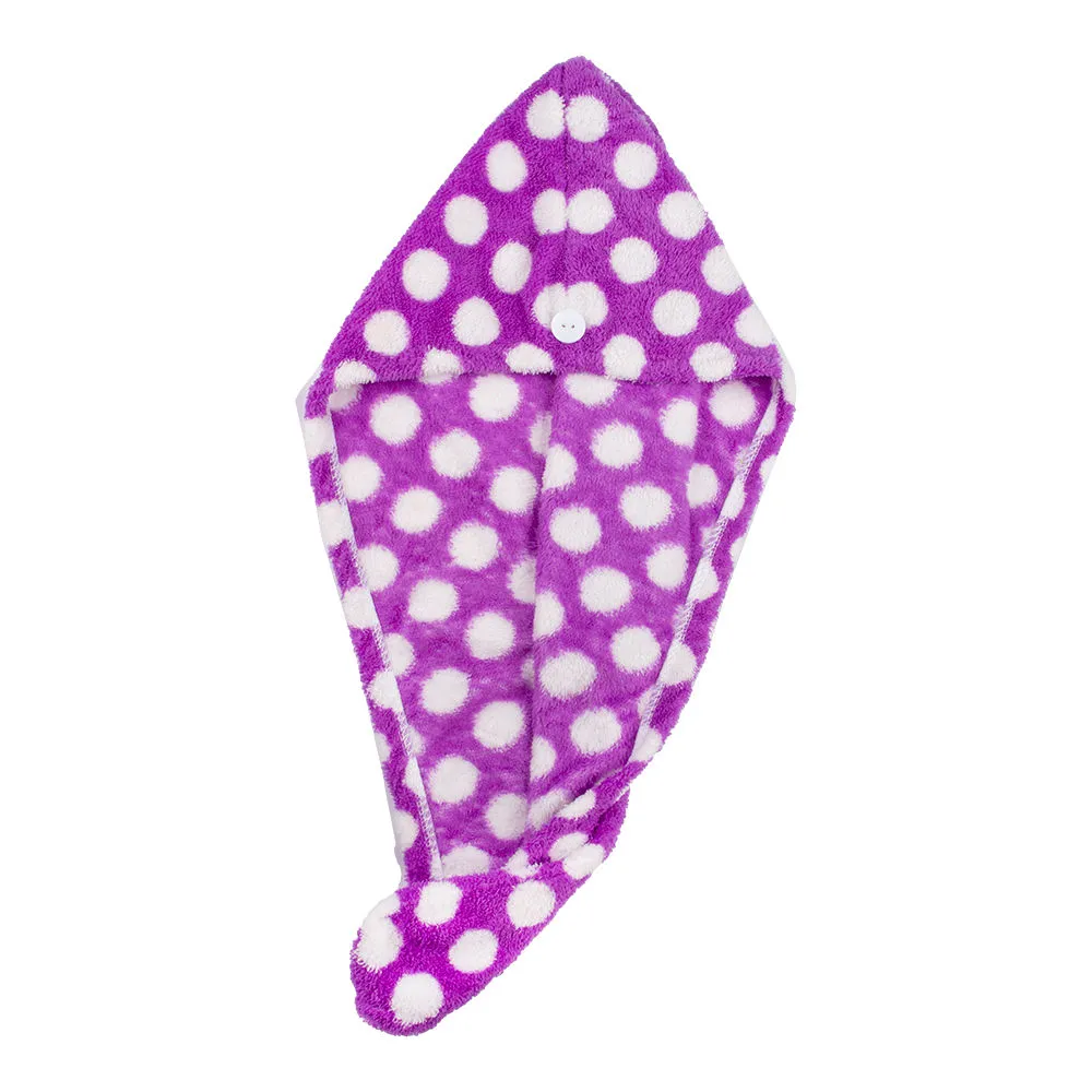 Streak Street Microfiber Hair Wrap Towel - Purple Polka