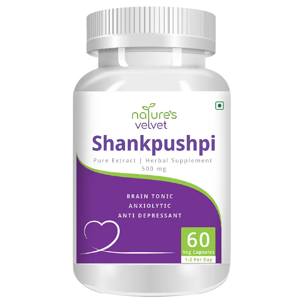 Natures Velvet Shankpushpi Pure Extract (500 mg),  60 veggie capsule(s)