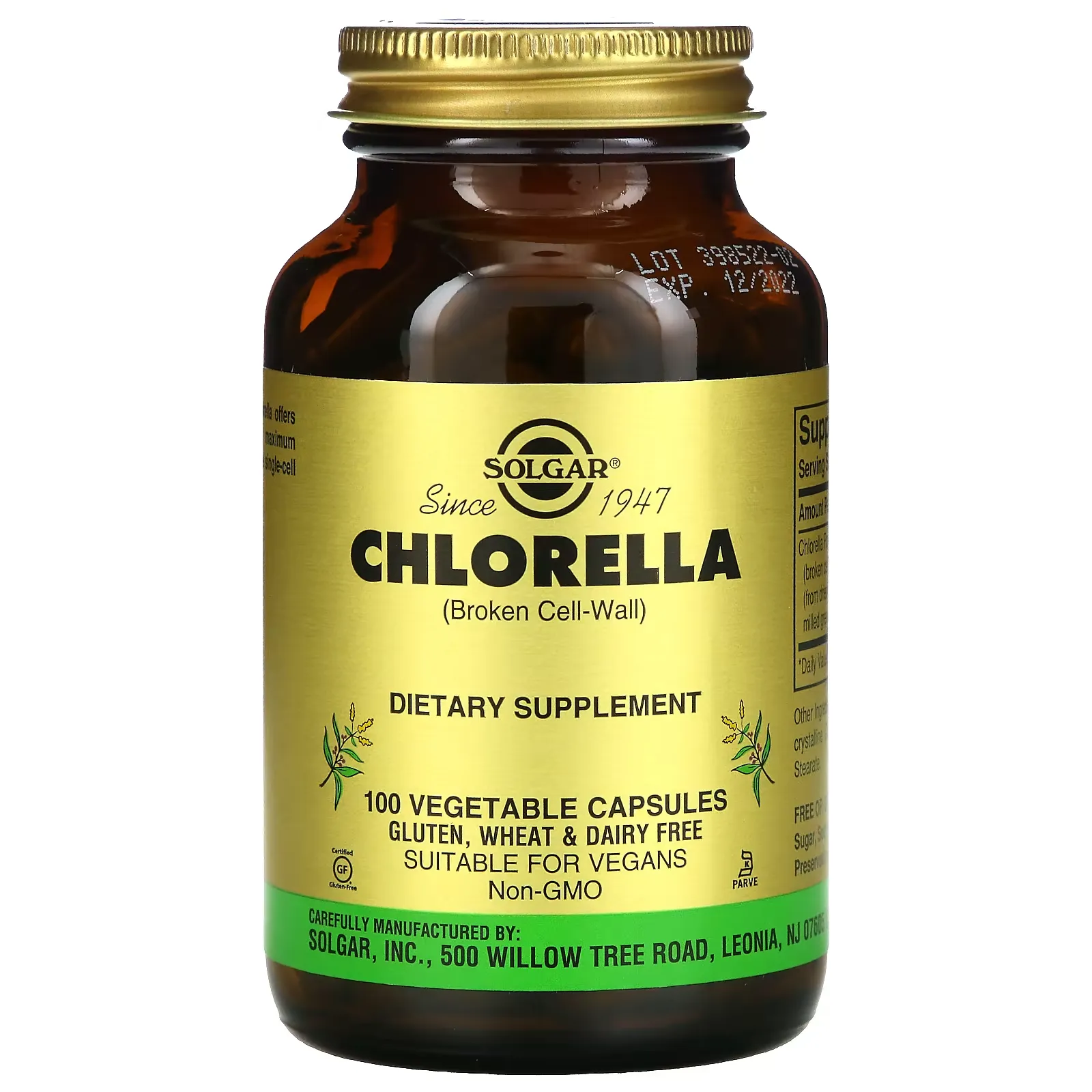 Chlorella (Broken Cell-Wall), 100 Vegetable Capsules