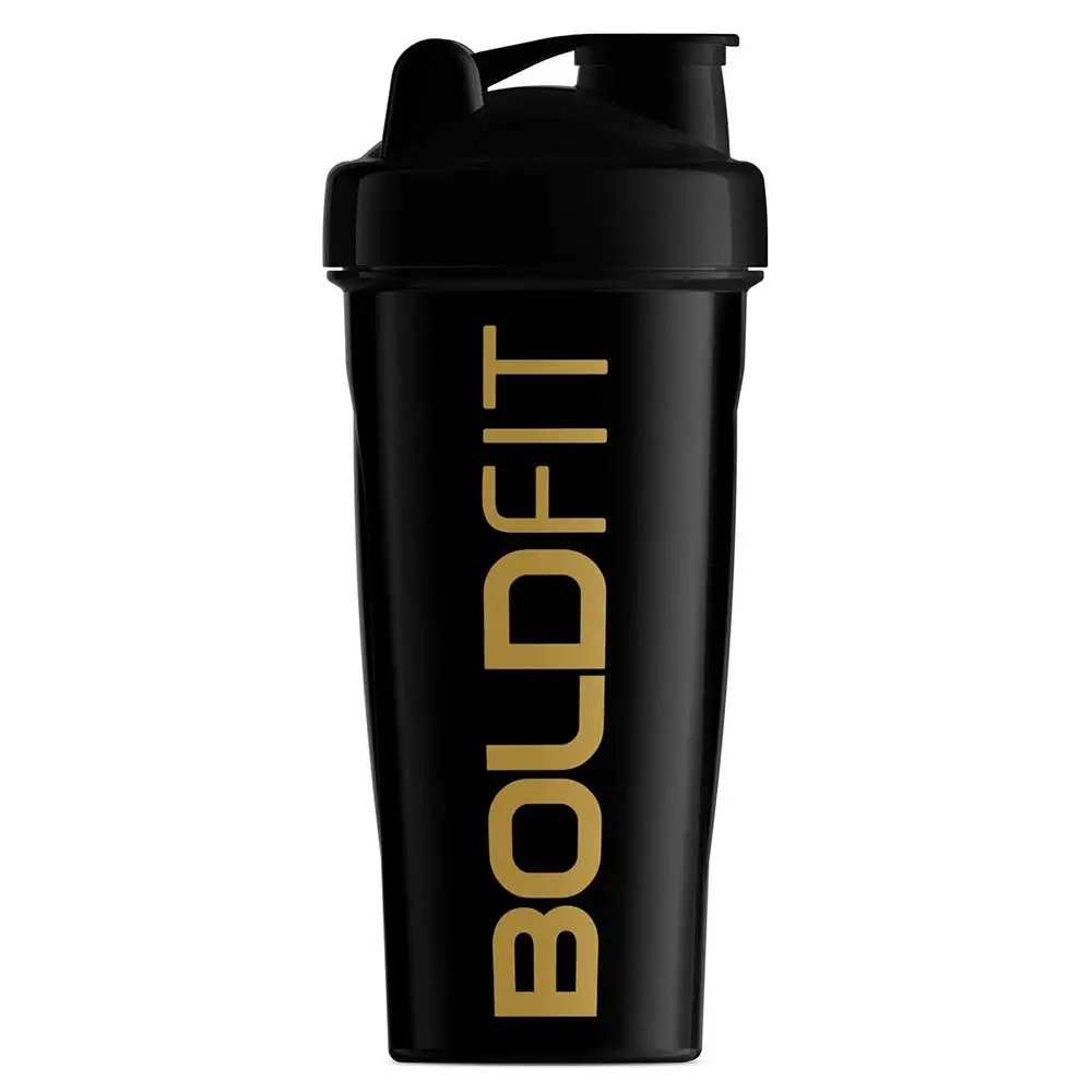 Boldfit Bold Gym Shaker Bottle,  Black  700 ml