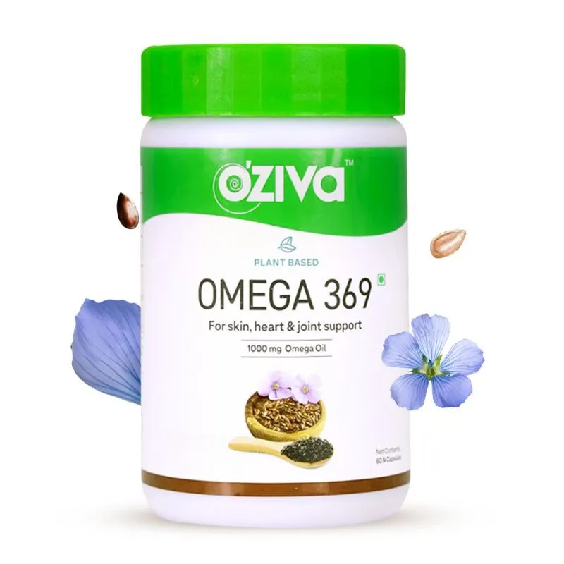 Oziva Plant Based Omega 369 Capsules For Skin, Heart, & Joint Support