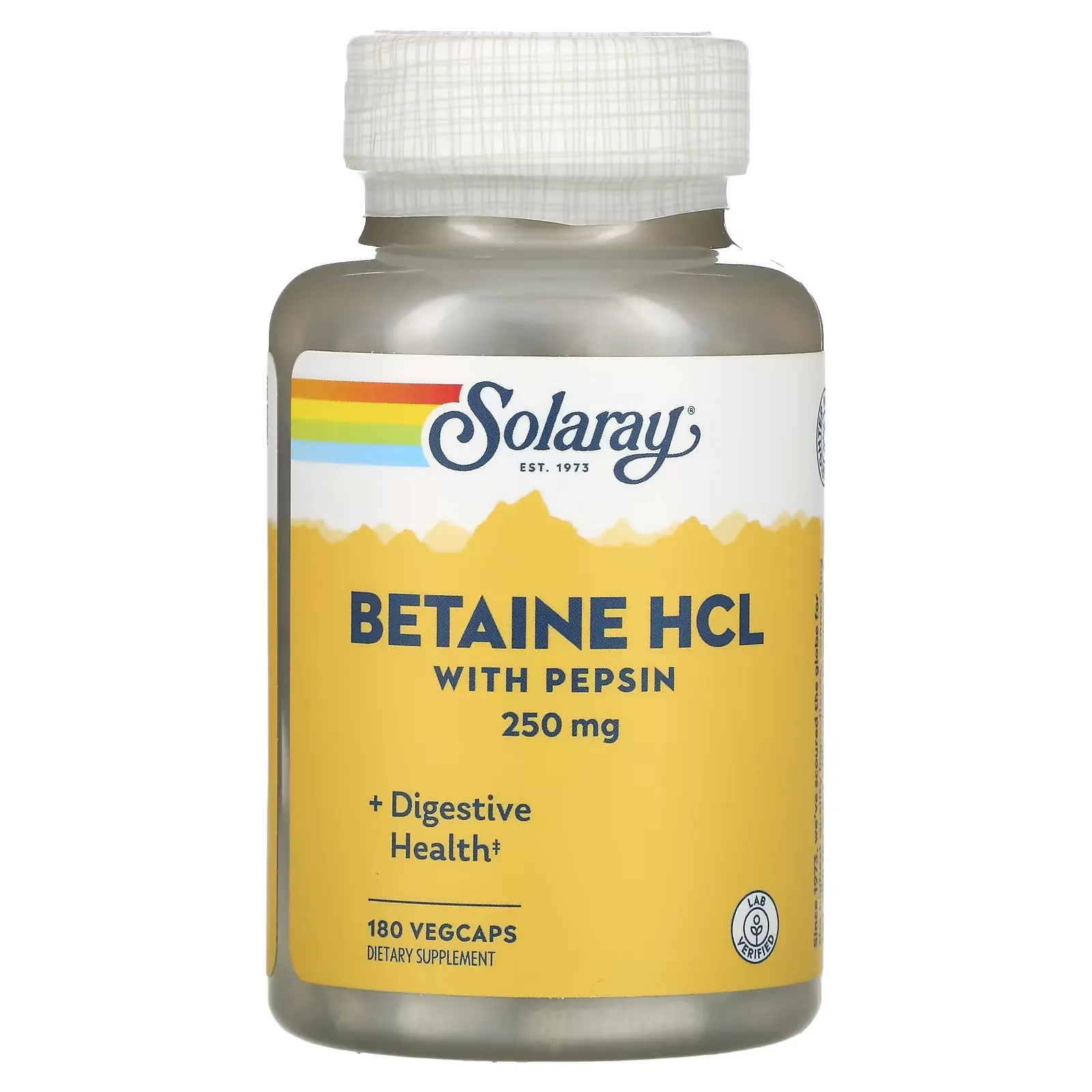 Betaine HCL with Pepsin, 250 mg, 180 VegCaps