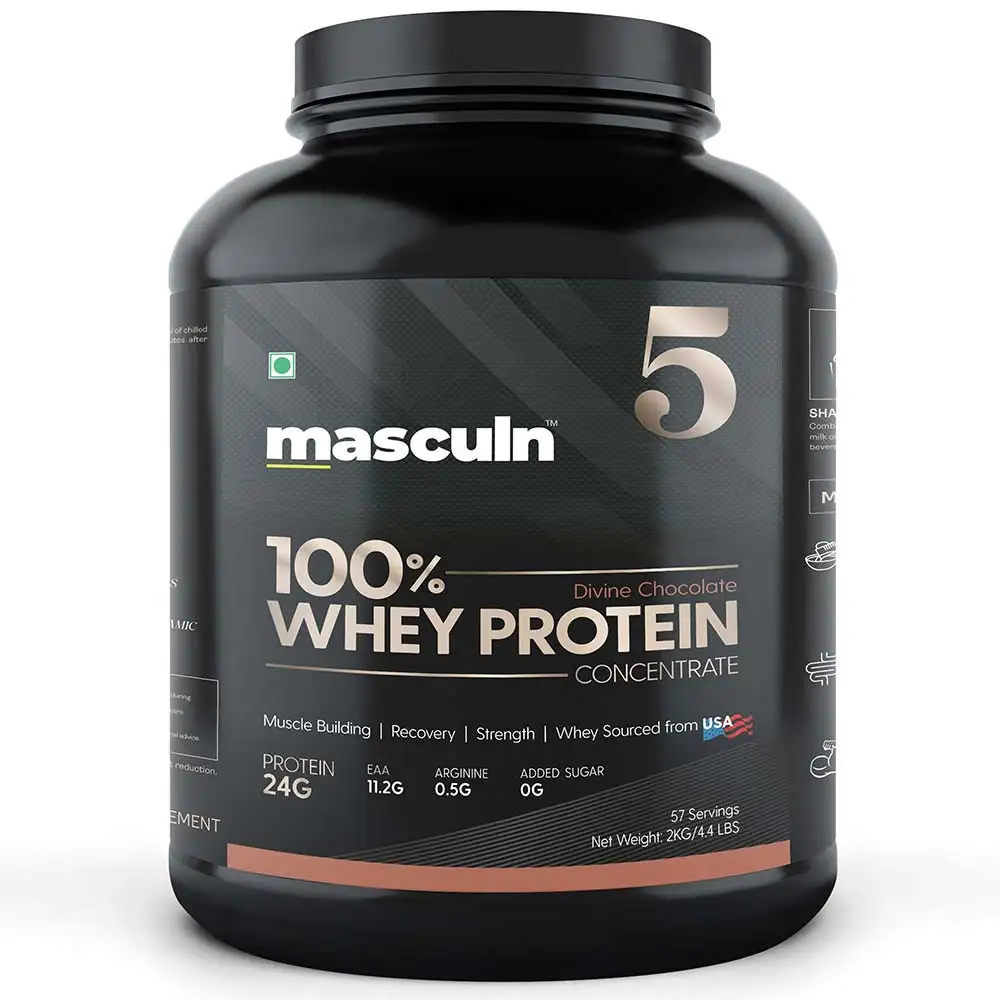 Masculn 100% Whey Protein Concentrate,  4.4 lb  Divine Chocolate