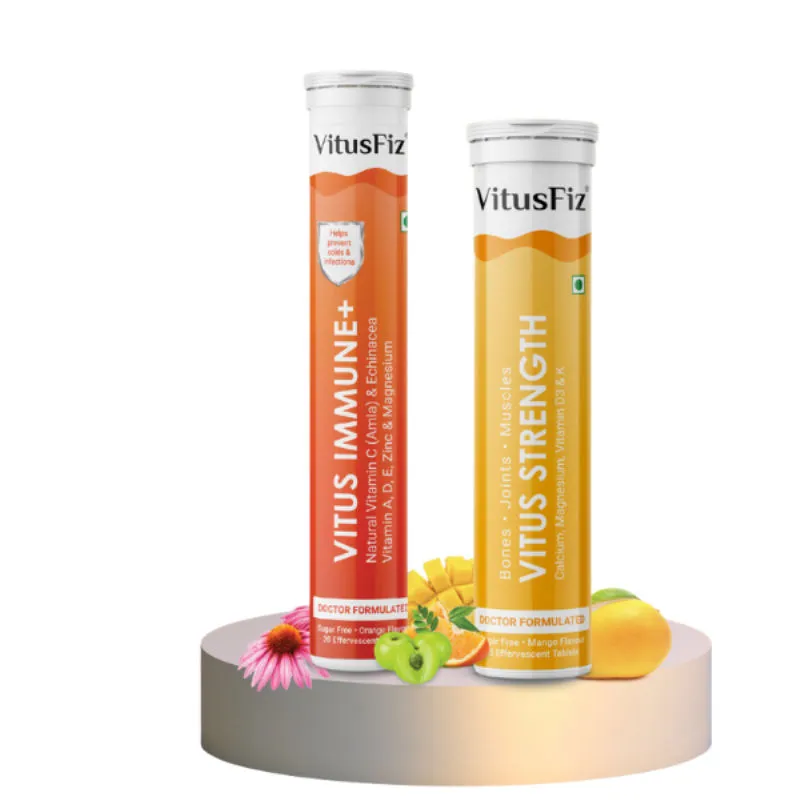 VitusFiz Strength And VitusFiz Immune+ Effervescent Tablets - Combo Pack