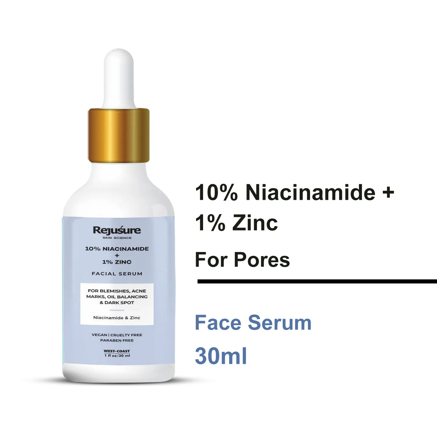 Rejusure Niacinamide 10% + Zinc 1% Face Serum