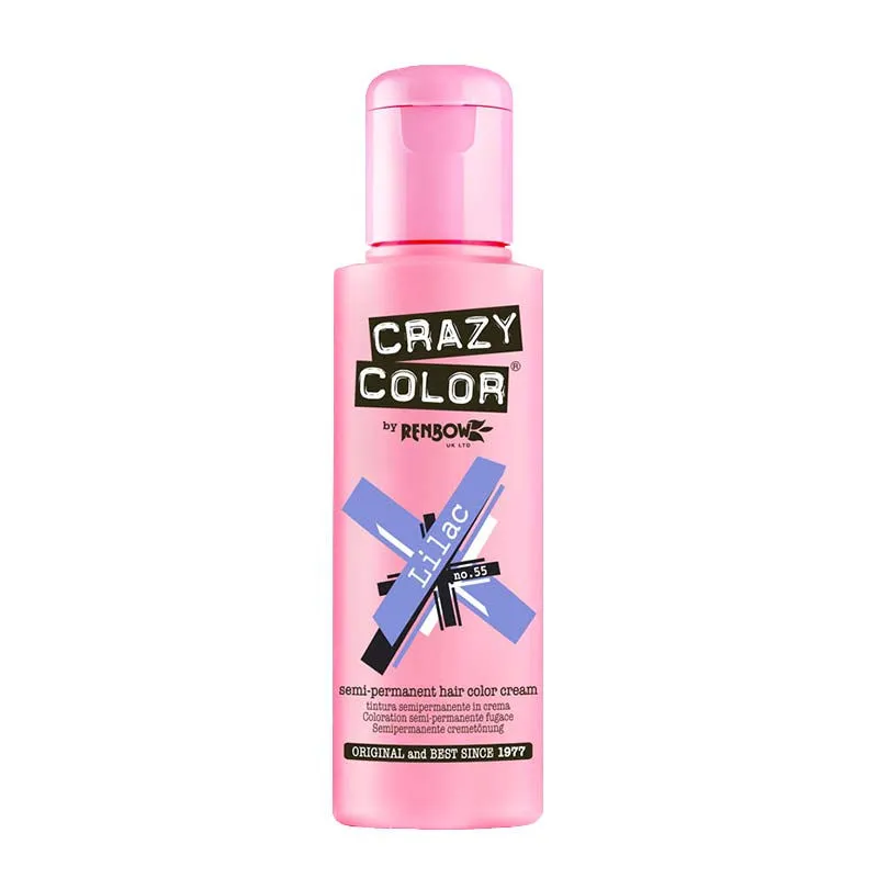 Crazy Color Semi Permanent Hair Color Cream - Lilac No. 55