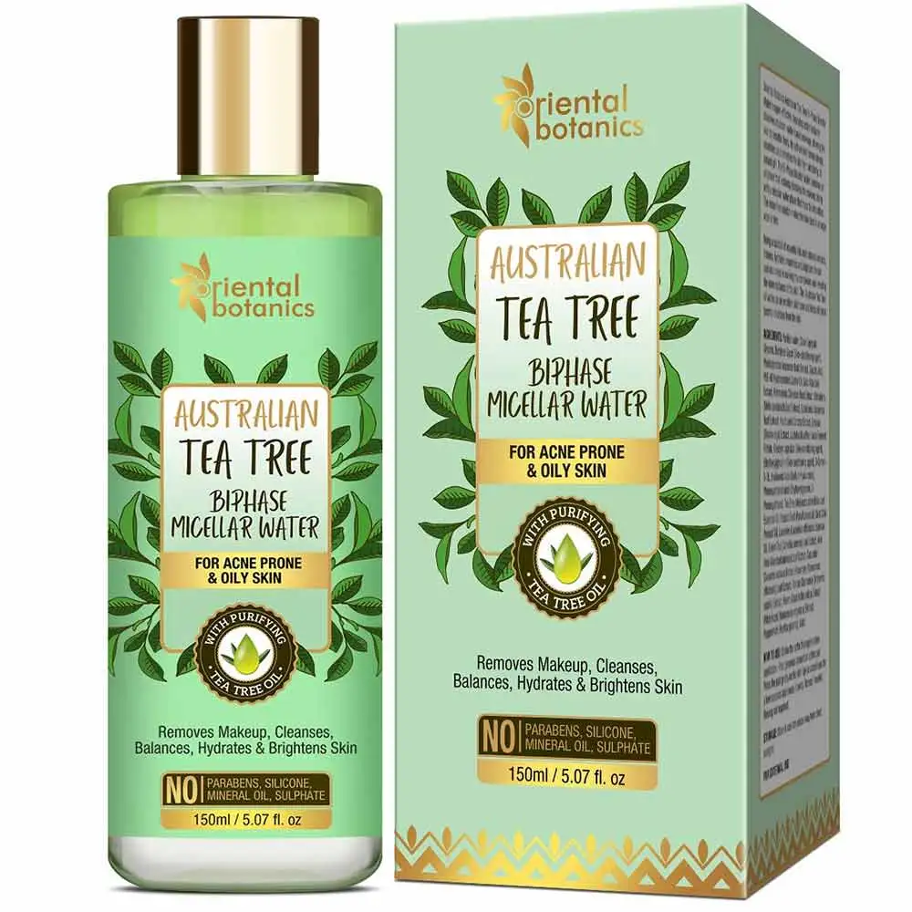 Oriental Botanics Australian Tea Tree Bi-Phase Micellar Water,  150 ml  Removes Makeup & Cleanses