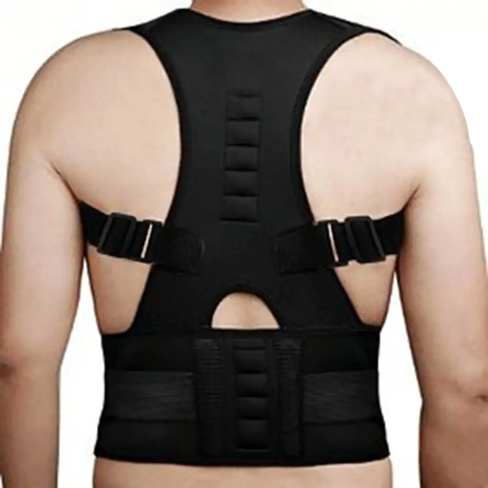 B Fit USA Back Brace Posture Corrector Magnetic (ST 2088),  Black  S/M