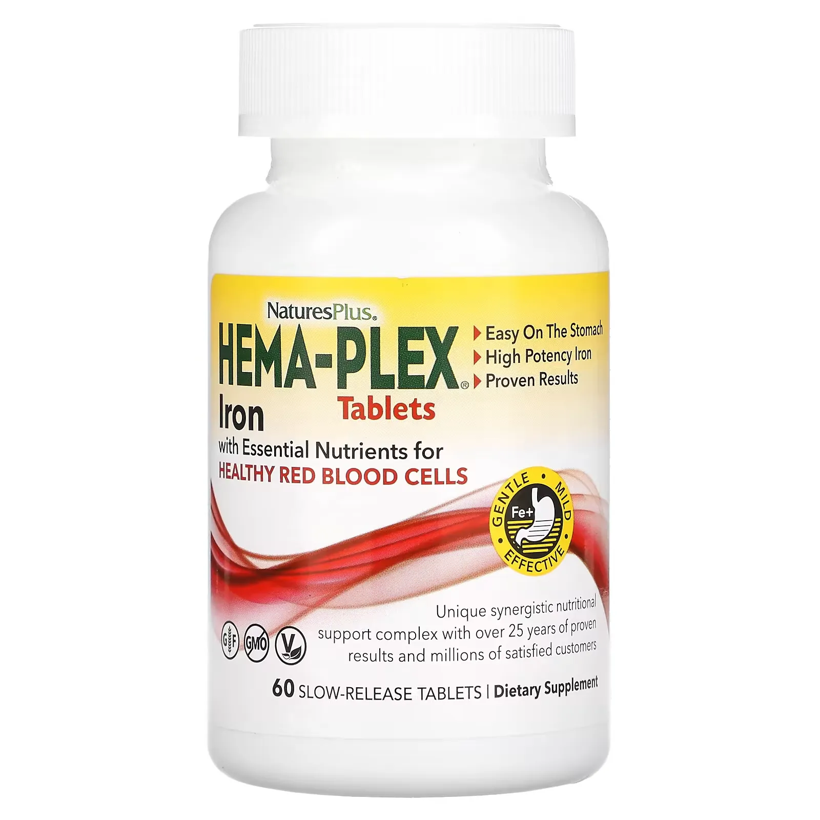 Hema-Plex, Iron with Essential Nutrients for Healthy Red Blood Cells , 60 Slow-Release Tablets