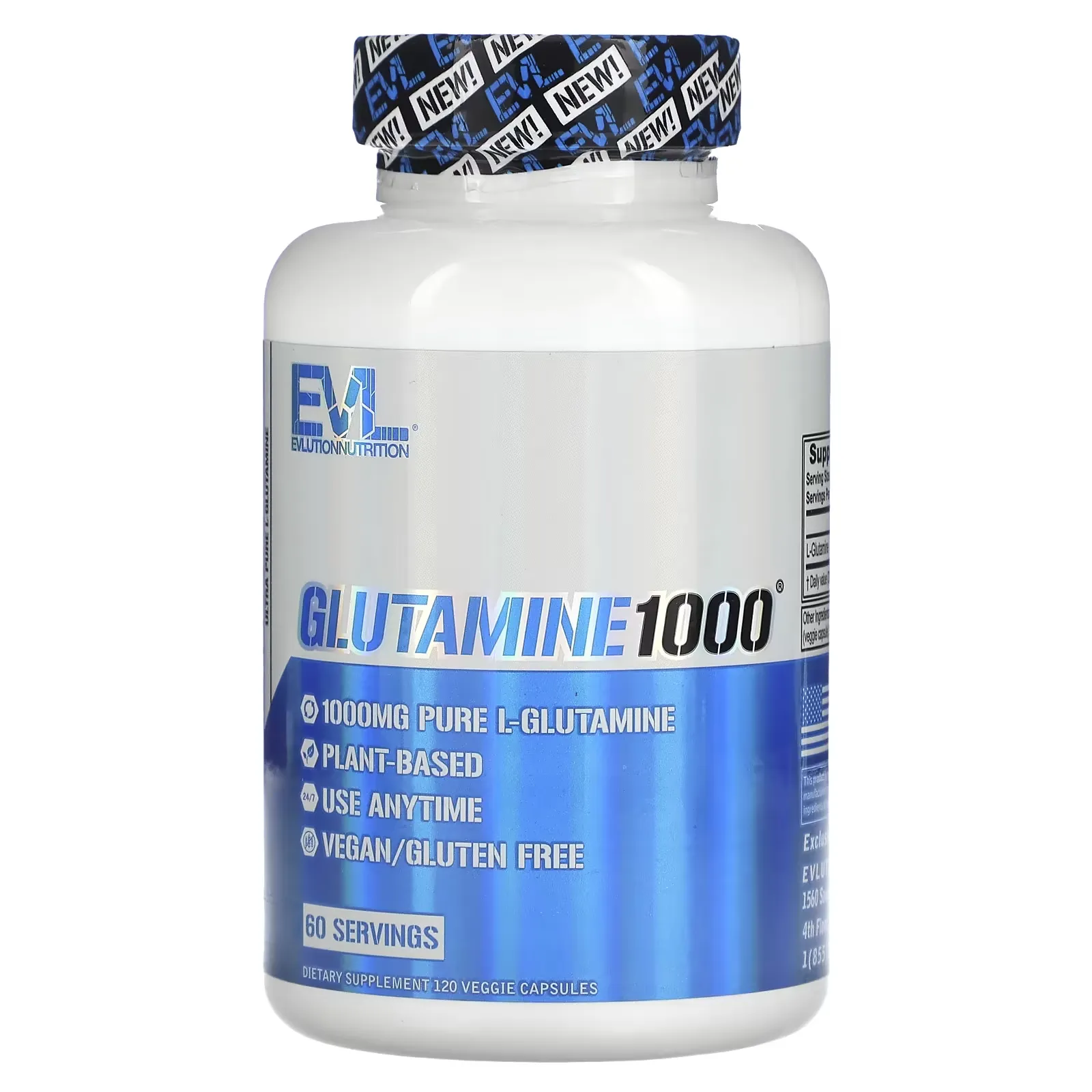 Glutamine1000, 500 mg, 120 Veggie Capsules