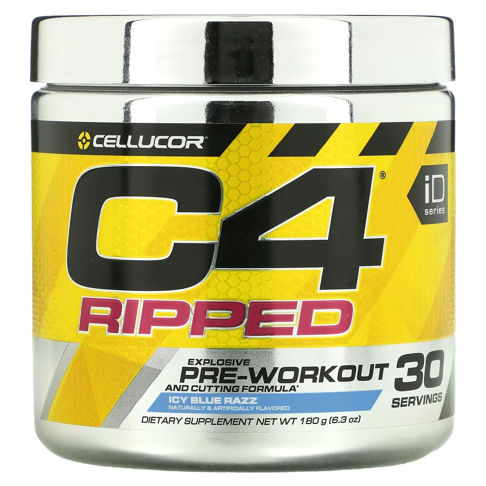 C4 Ripped, Explosive Pre-Workout, Icy Blue Razz, 6.3 oz (180 g)