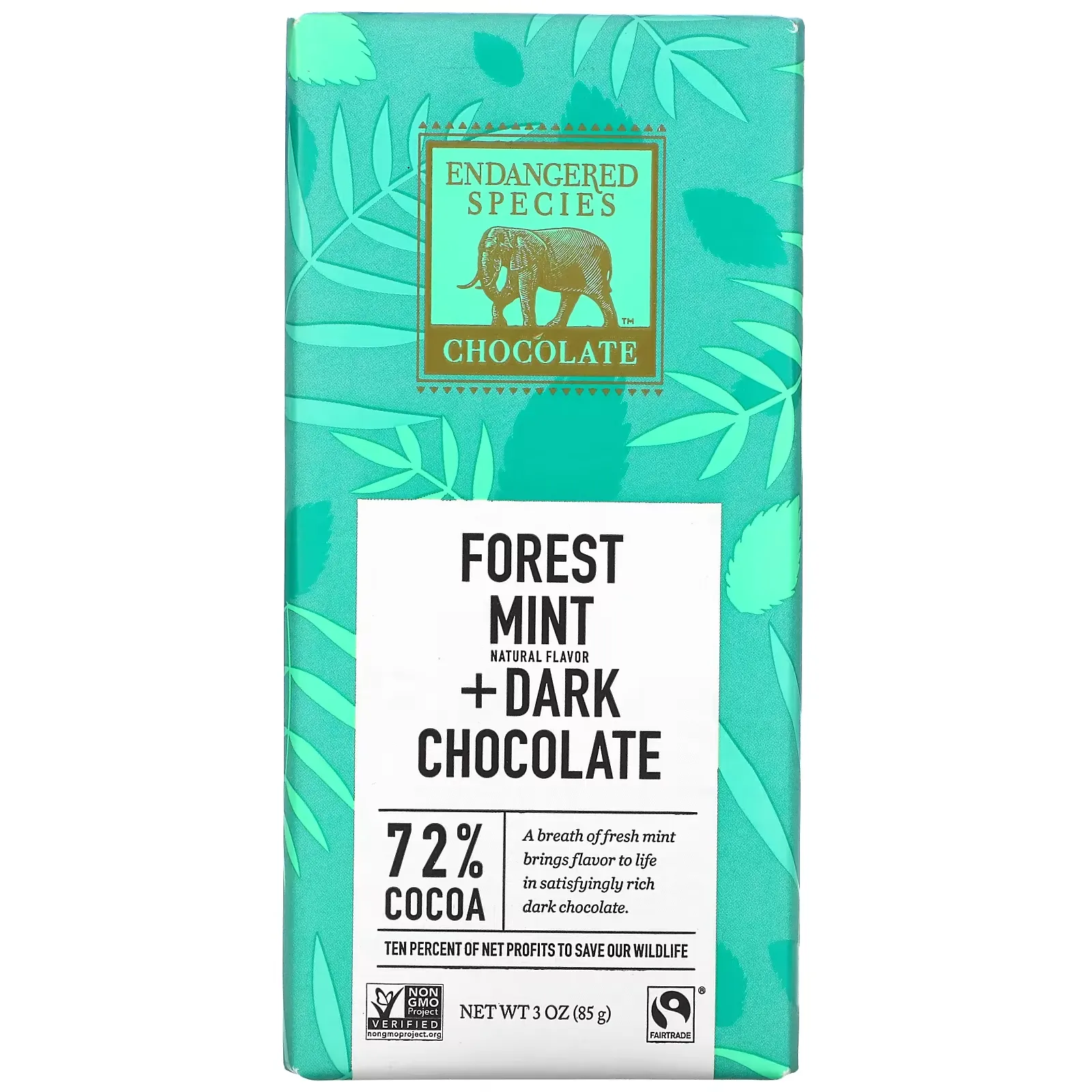 Forest Mint + Dark Chocolate, 72% Cocoa, 3 oz (85 g)