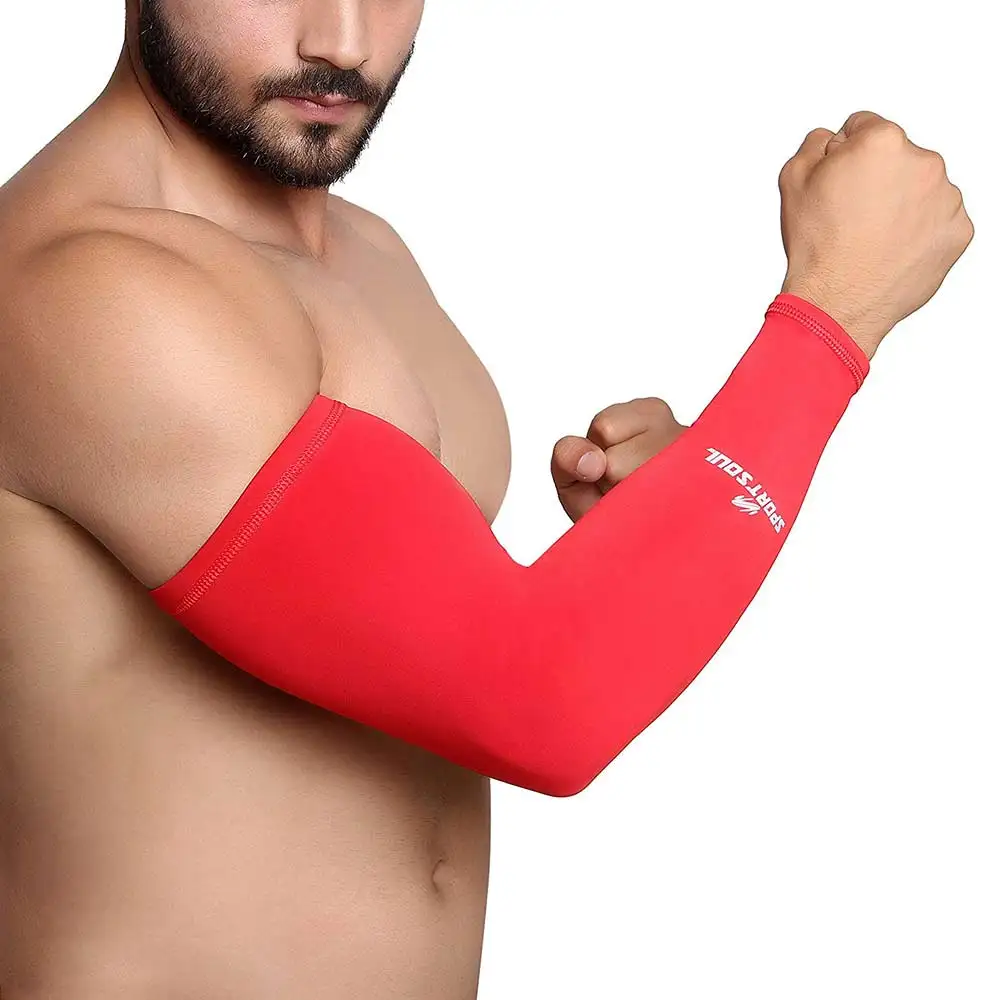 SportSoul Compression Arm Sleeves,  Red  Extra Large