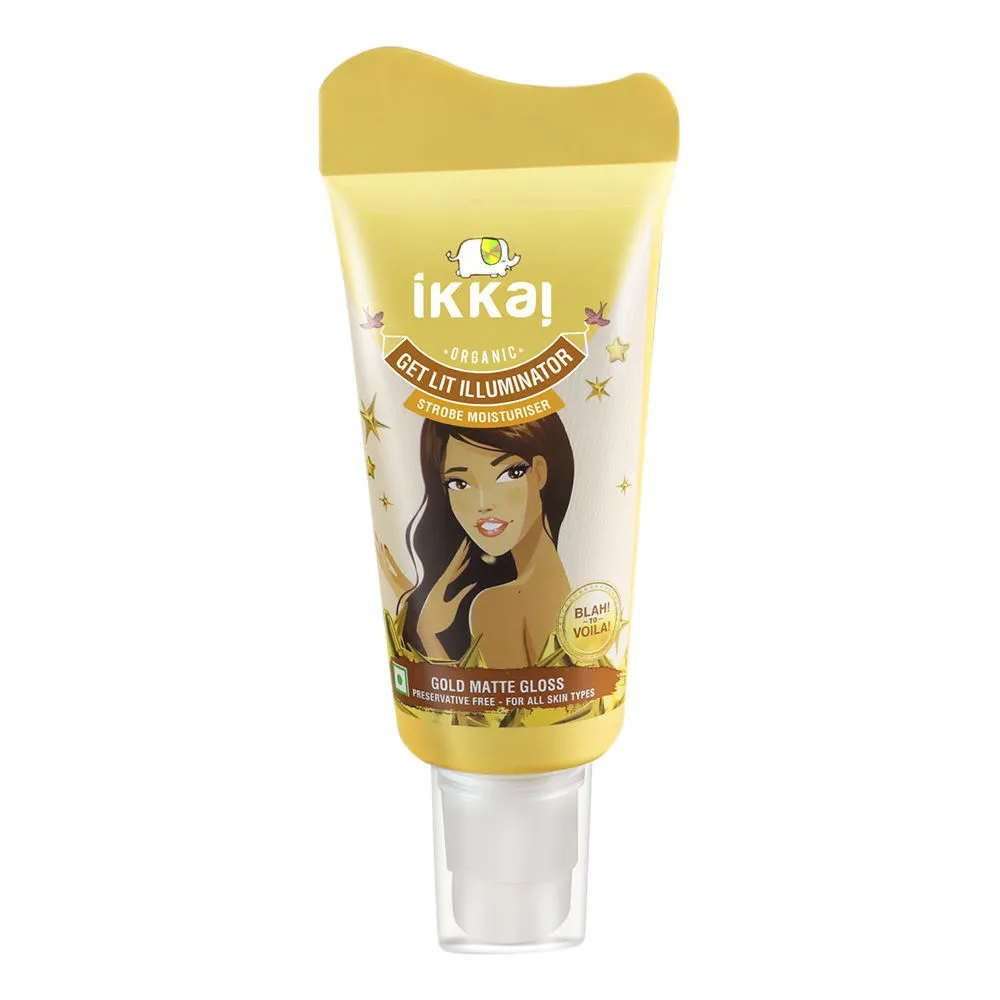 Ikkai by Lotus Herbals Organic Get Lit Illuminator Strobe Moisturiser Gold Matte Gloss