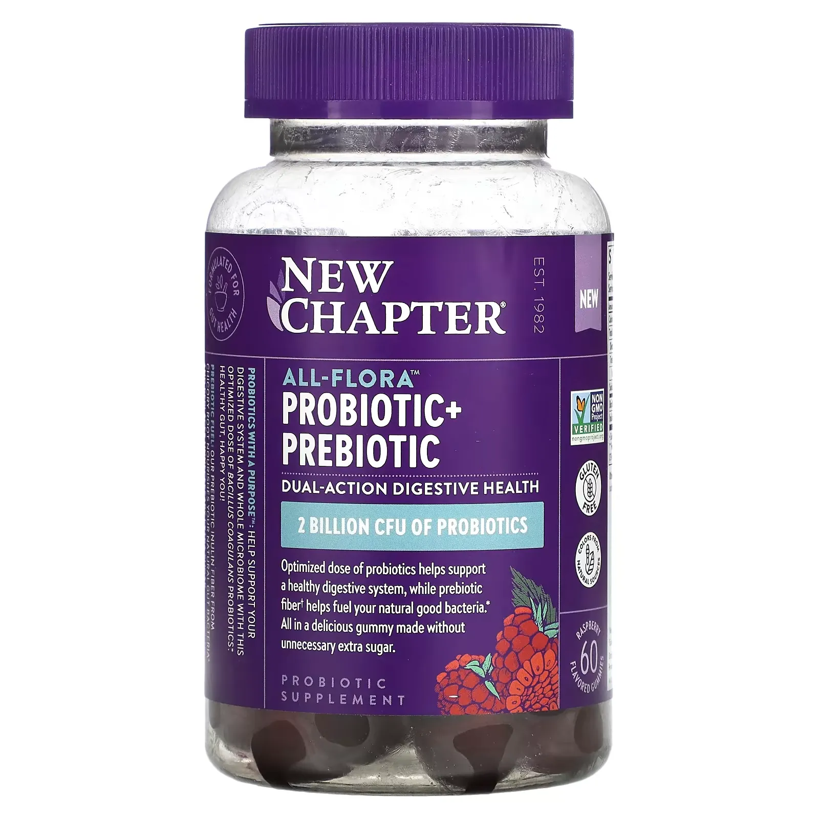 All-Flora Probiotic + Prebiotic, Raspberry, 1 Billion CFU, 60 Gummies