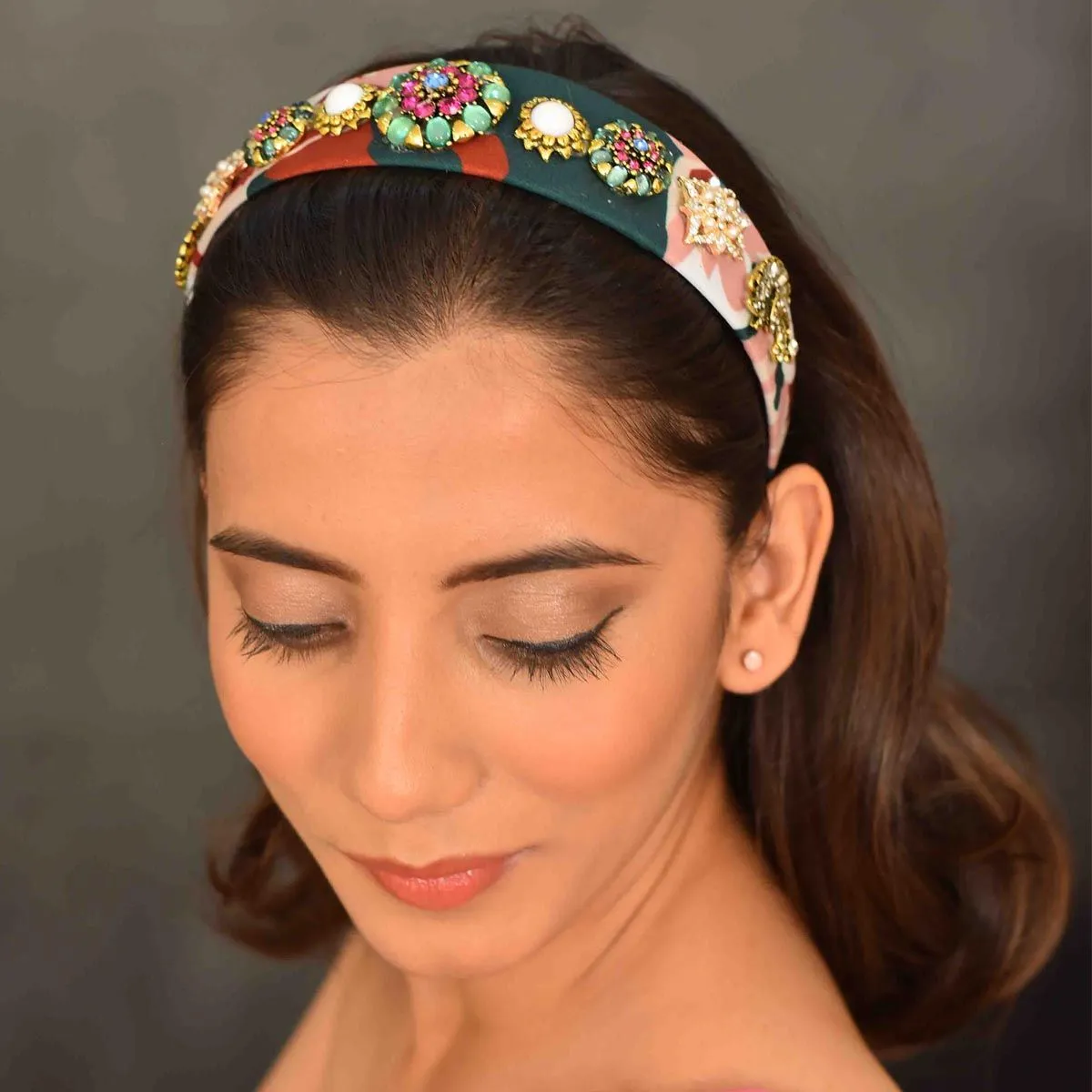 YoungWildFree Crystal And Florals Pretty Hair Band