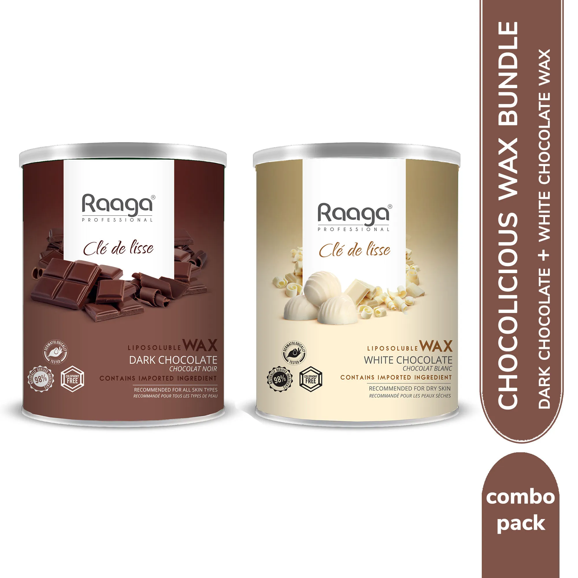 Raaga Professional Liposoluble Wax Dark Chocolate + White Chocolate