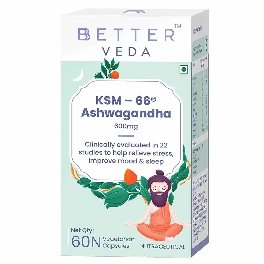 Bbetter Veda KSM-66 Ashwagandha,  60 veggie capsule(s)