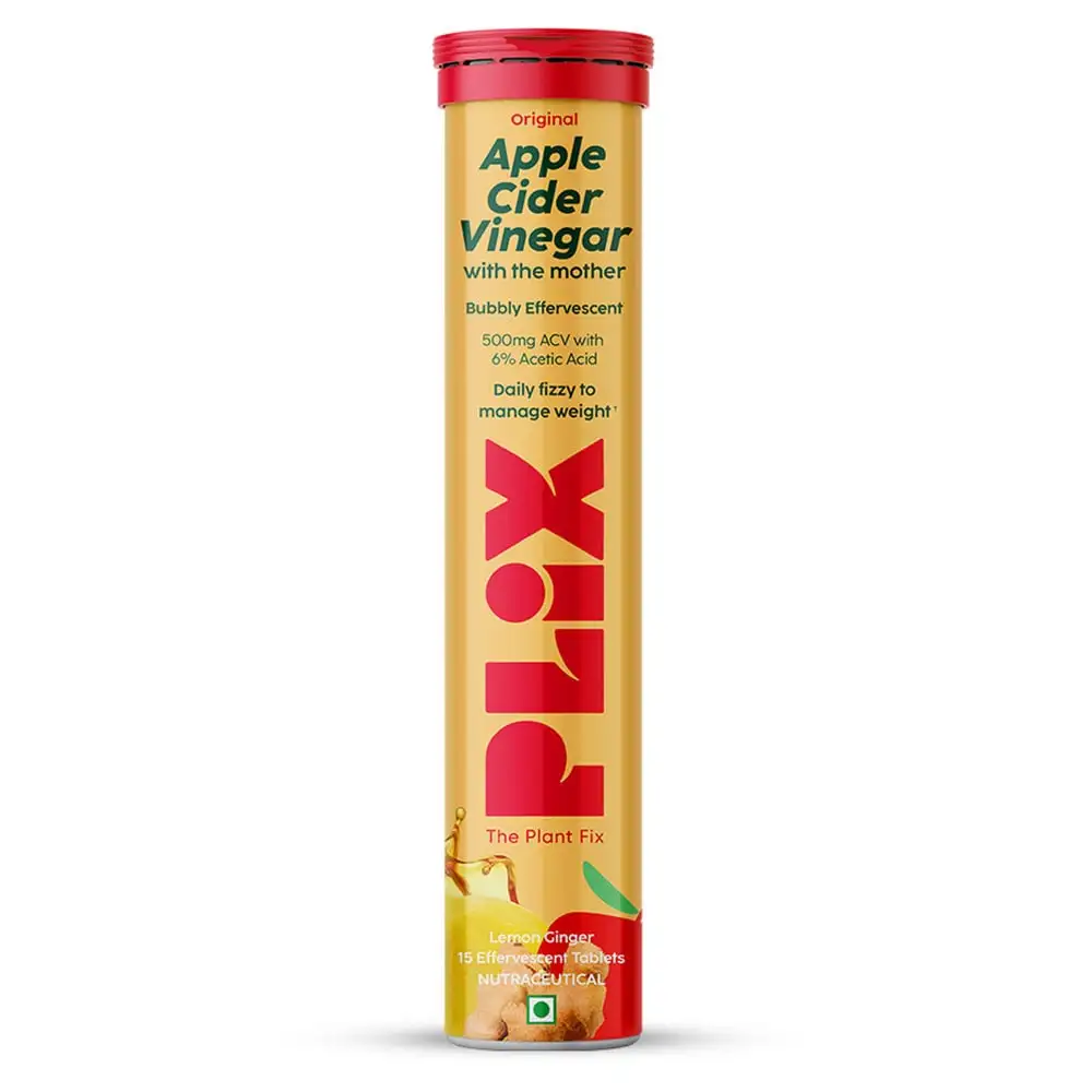 Plix Life Apple Cider Vinegar with Mother,  15 tablet(s)  Lemon Ginger