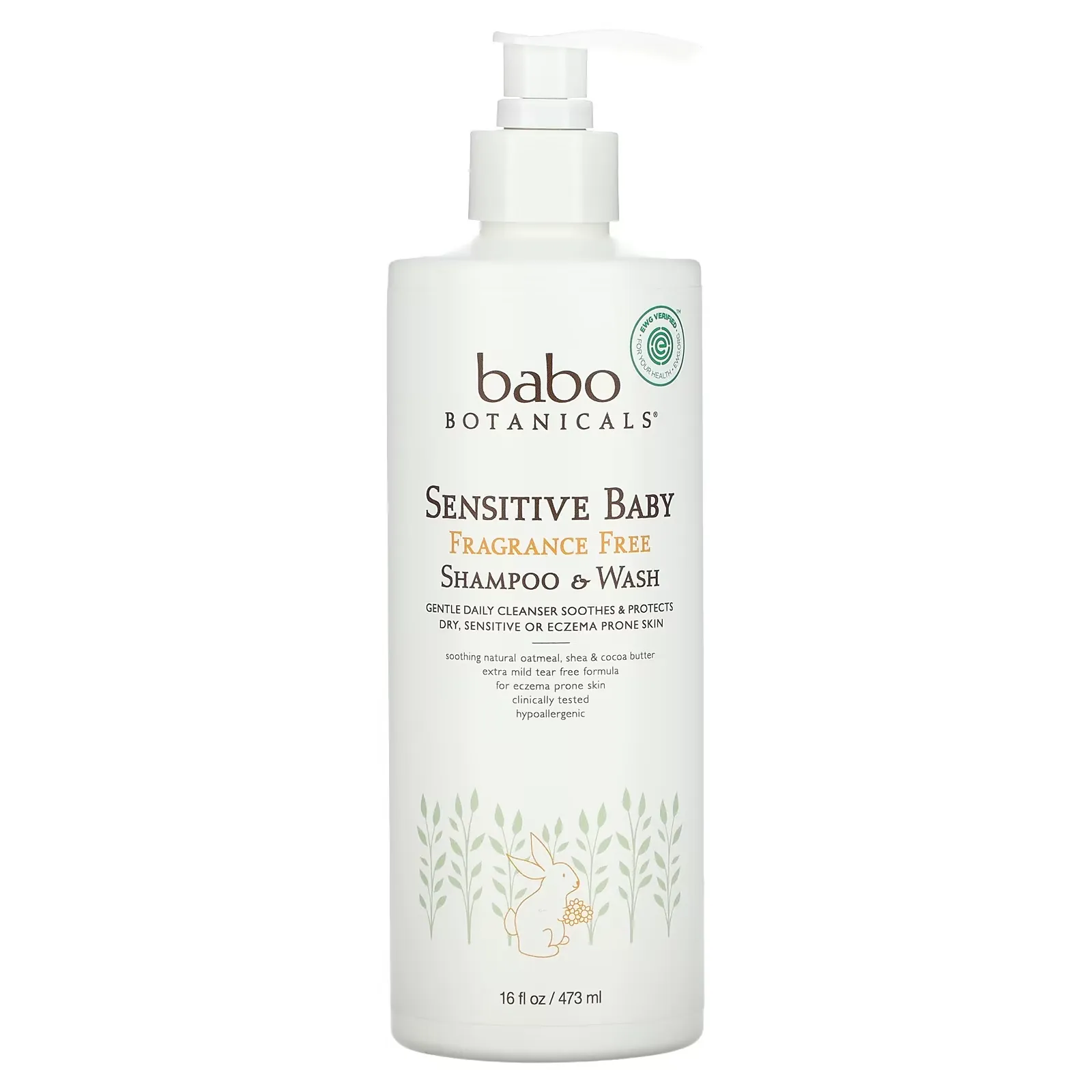 Sensitive Baby, Shampoo & Wash, Fragrance Free, 16 fl oz (473 ml)