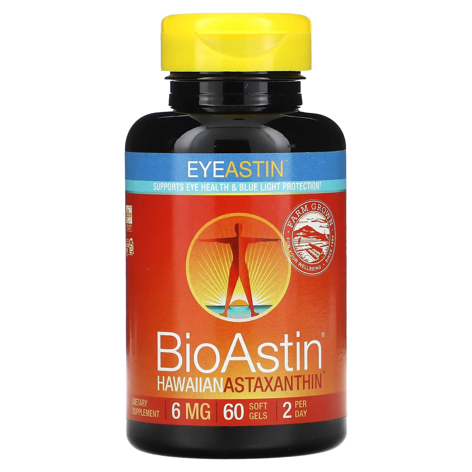 EyeAstin, BioAstin, Hawaiian Astaxanthin, 6 mg, 60 Softgels