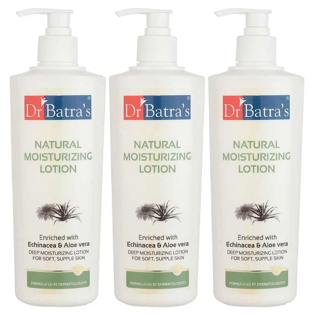 Dr Batra's Natural Moisturising Lotion,  400 ml  Enriched with Echinacea & Aloe Vera (Pack of 3)