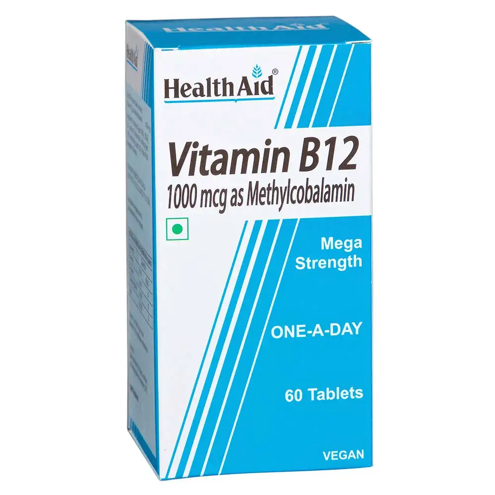 HealthAid Vitamin B12 1000mcg Mega Strength,  60 tablet(s)  Unflavoured