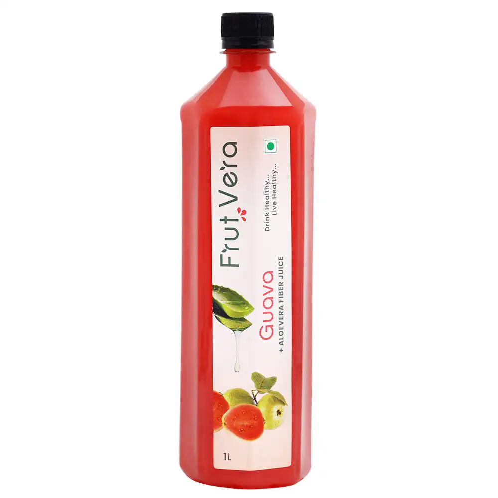 FrutVera Guava + Alovera Fiber Juice,  Unflavoured  1 L