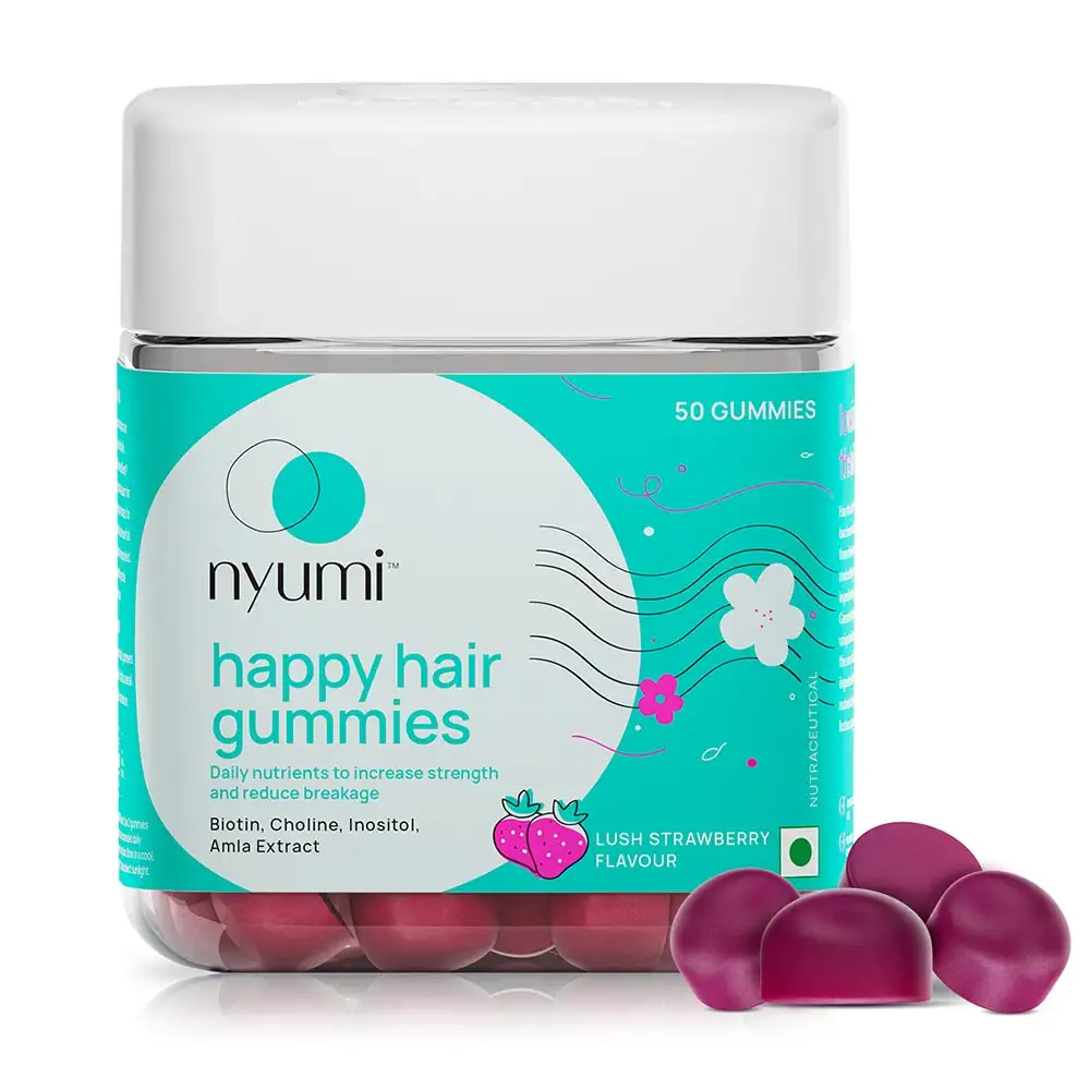 Nyumi Happy Hair,  50 gummies  Lush Strawberry