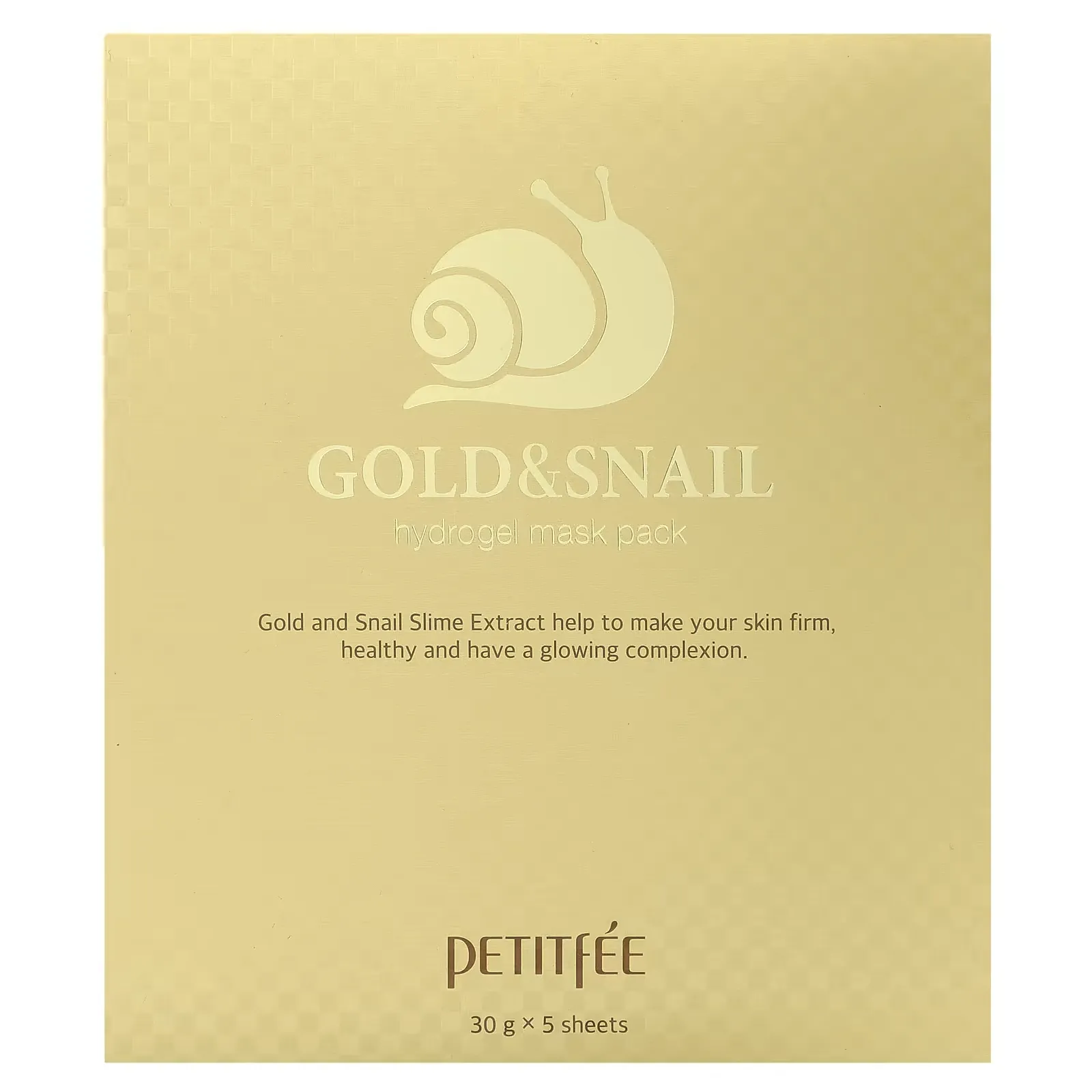 Gold & Snail Hydrogel Beauty Mask Pack, 5 Sheets, 30 g Each