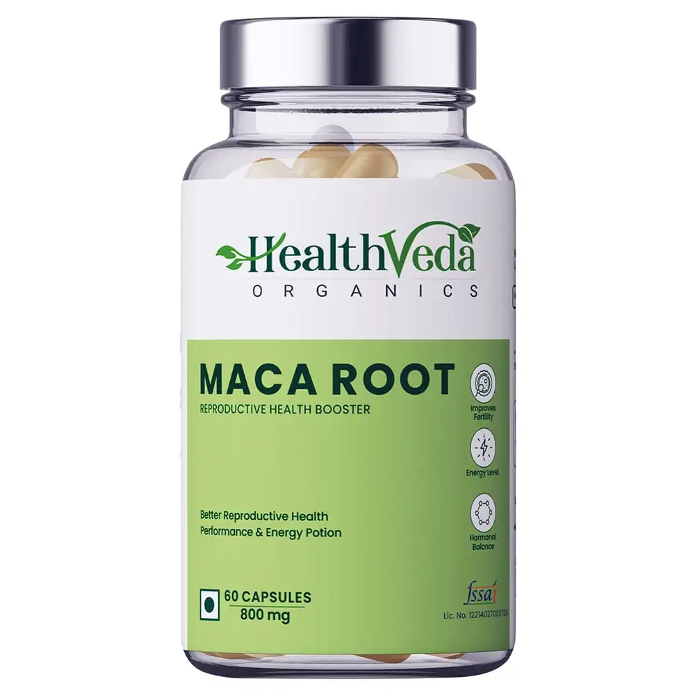 Health Veda Organics Maca Root 800 mg,  60 veggie capsule(s)