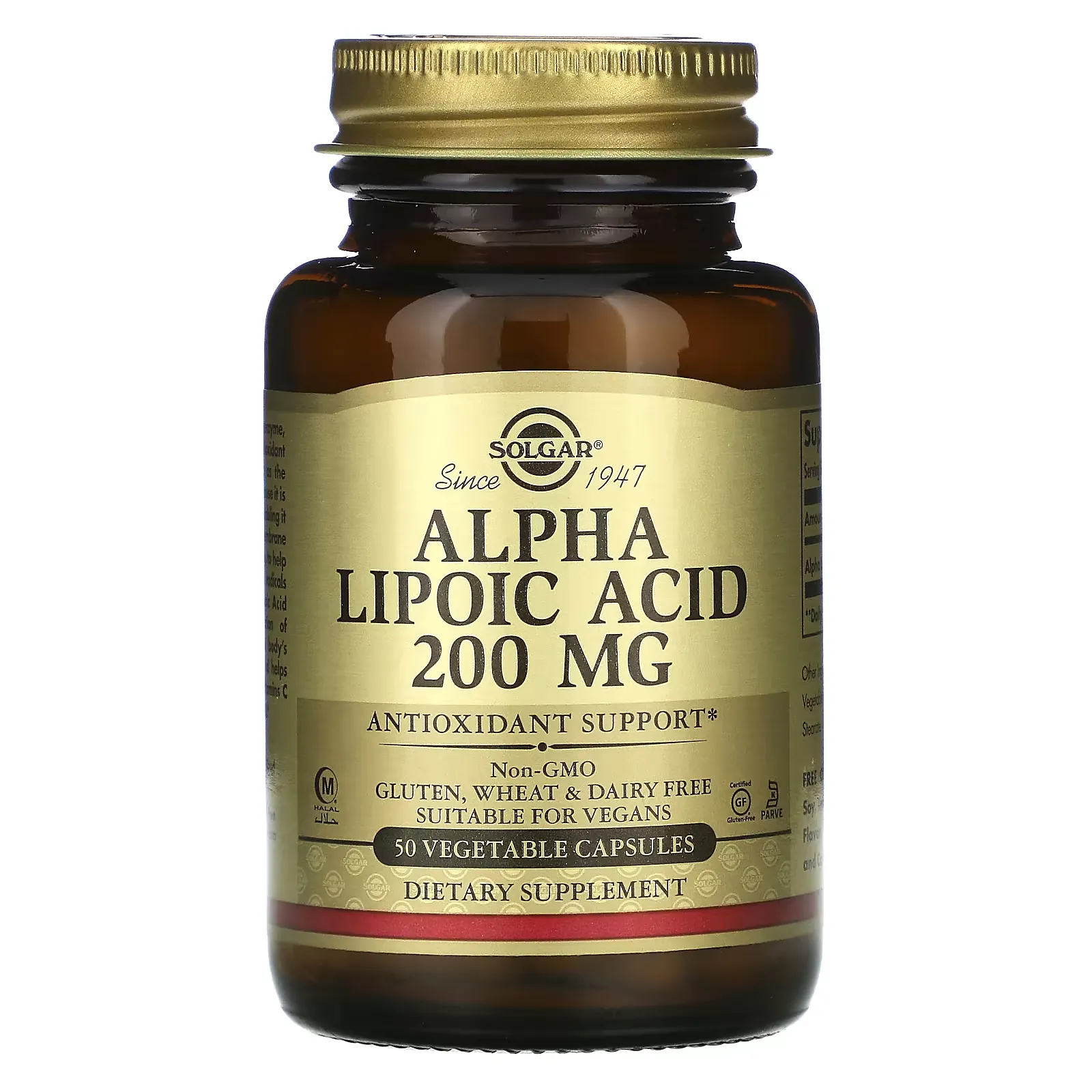 Alpha Lipoic Acid, 200 mg, 50 Vegetable Capsules