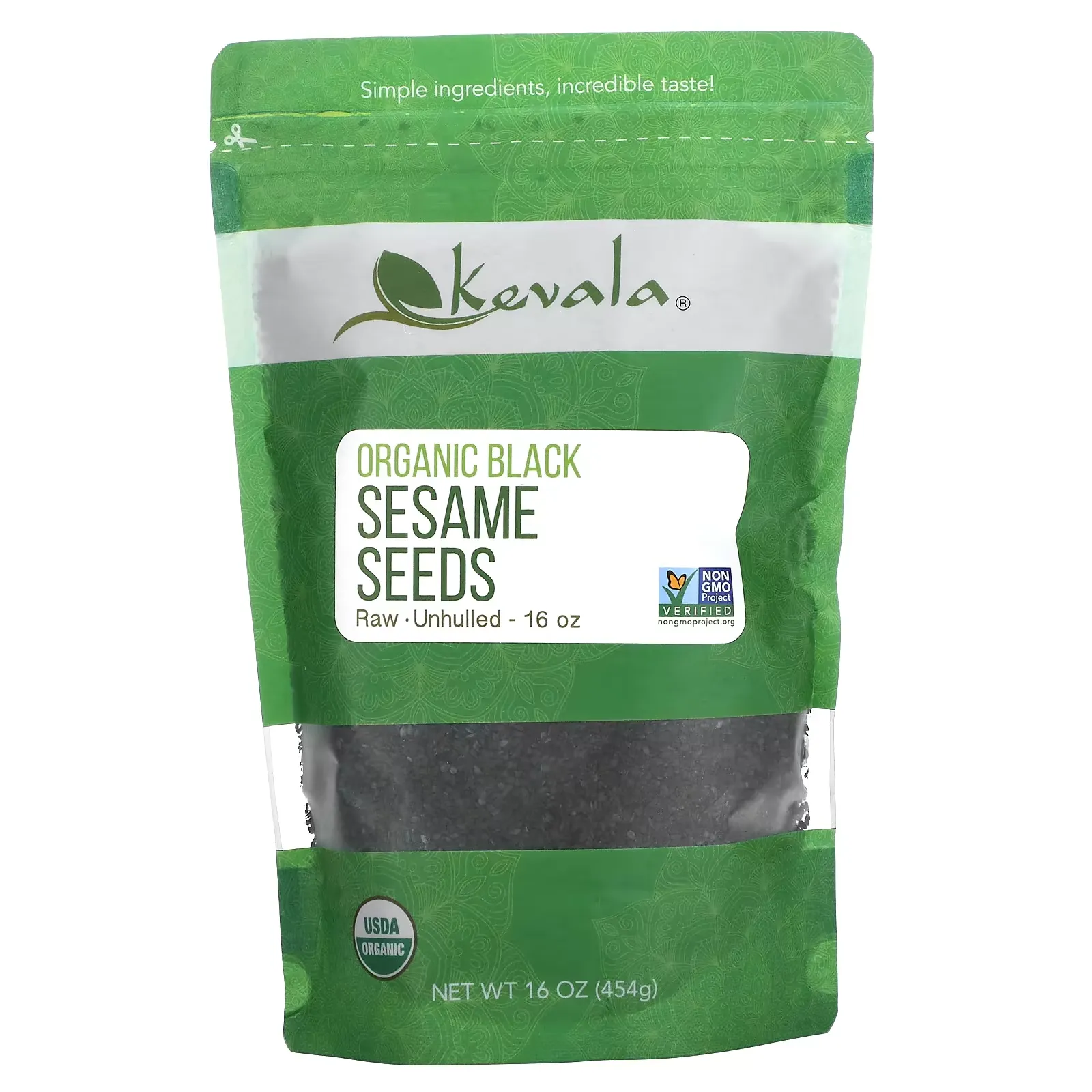 Organic Black Sesame Seeds, Raw, Unhulled, 16 oz (454 g)