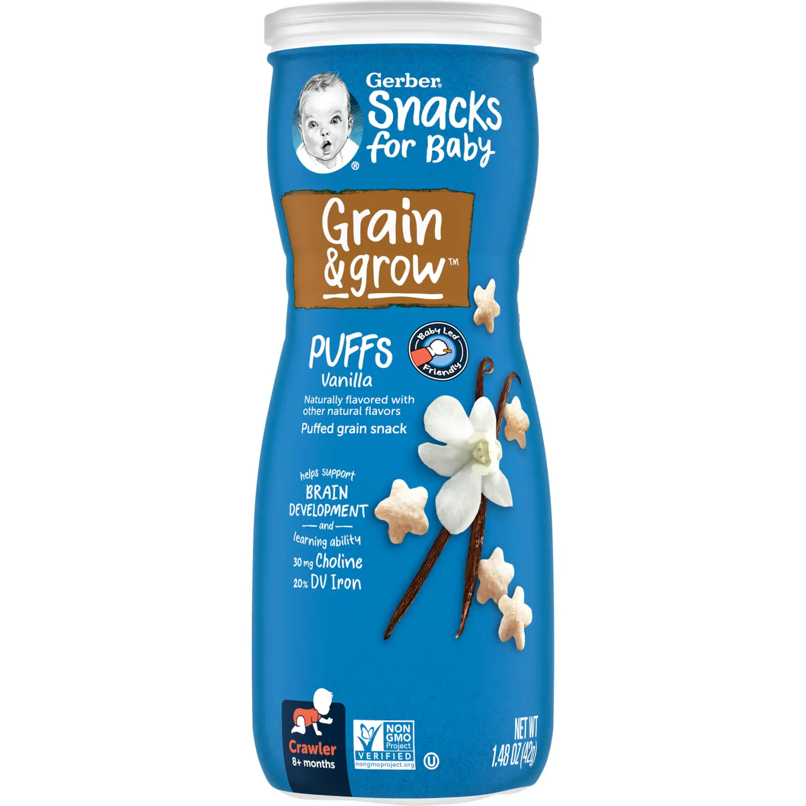 Puffs, Puffed Grain Snack, 8+ Months, Vanilla, 1.48 oz (42 g)