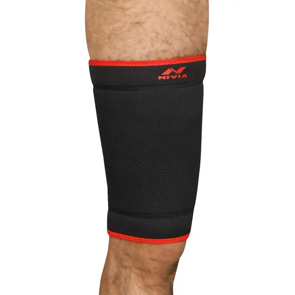 Nivia Orthopedic Thigh Support Slip-In (RB-10),  Black-Red  Medium