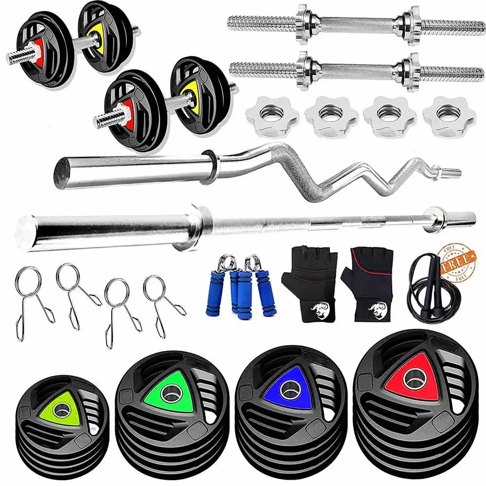 BULLAR 40 kg Professional Metal Integrated Rubber Coated Home Gym Set