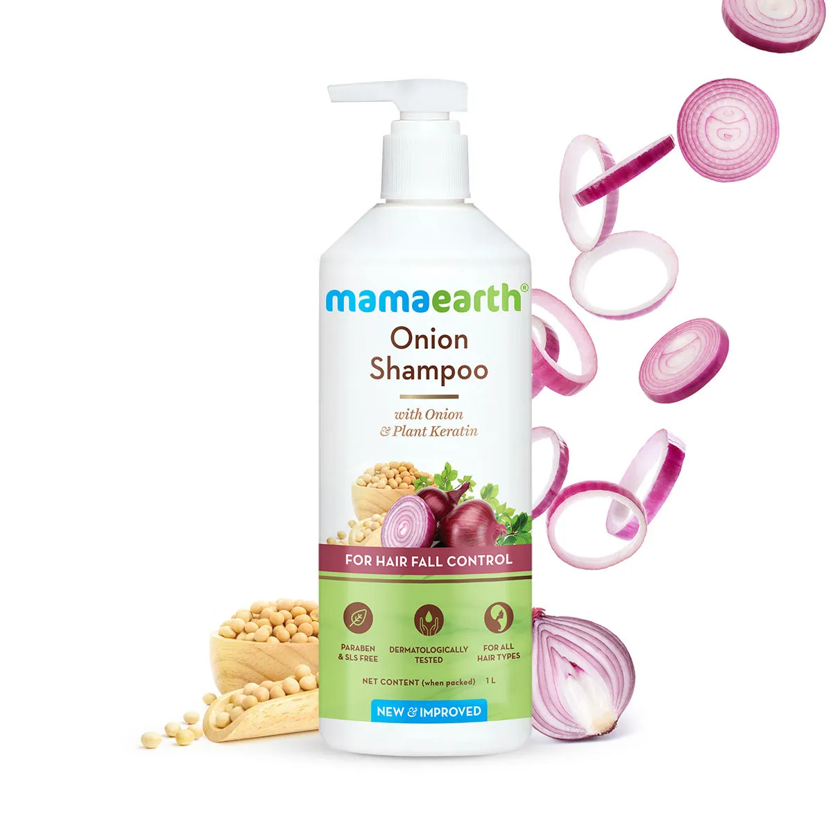 Mamaearth Onion Shampoo For Hair Growth & Hair Fall Control With Onion & Plant Keratin