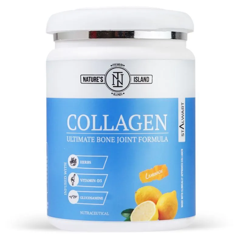 Nature's Island Collagen Bone Joint Formula For Stronger And Flexible Bones & Joints - Lemonade