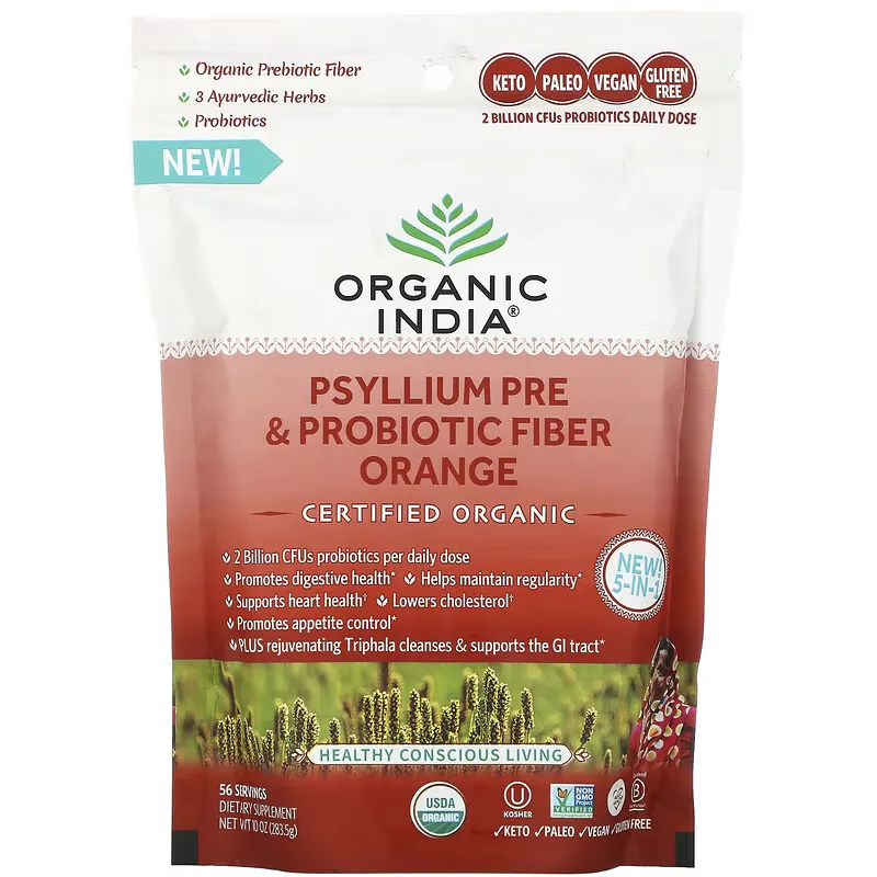 Psyllium Pre & Probiotic Fiber, Orange, 10 oz (283.5 g)