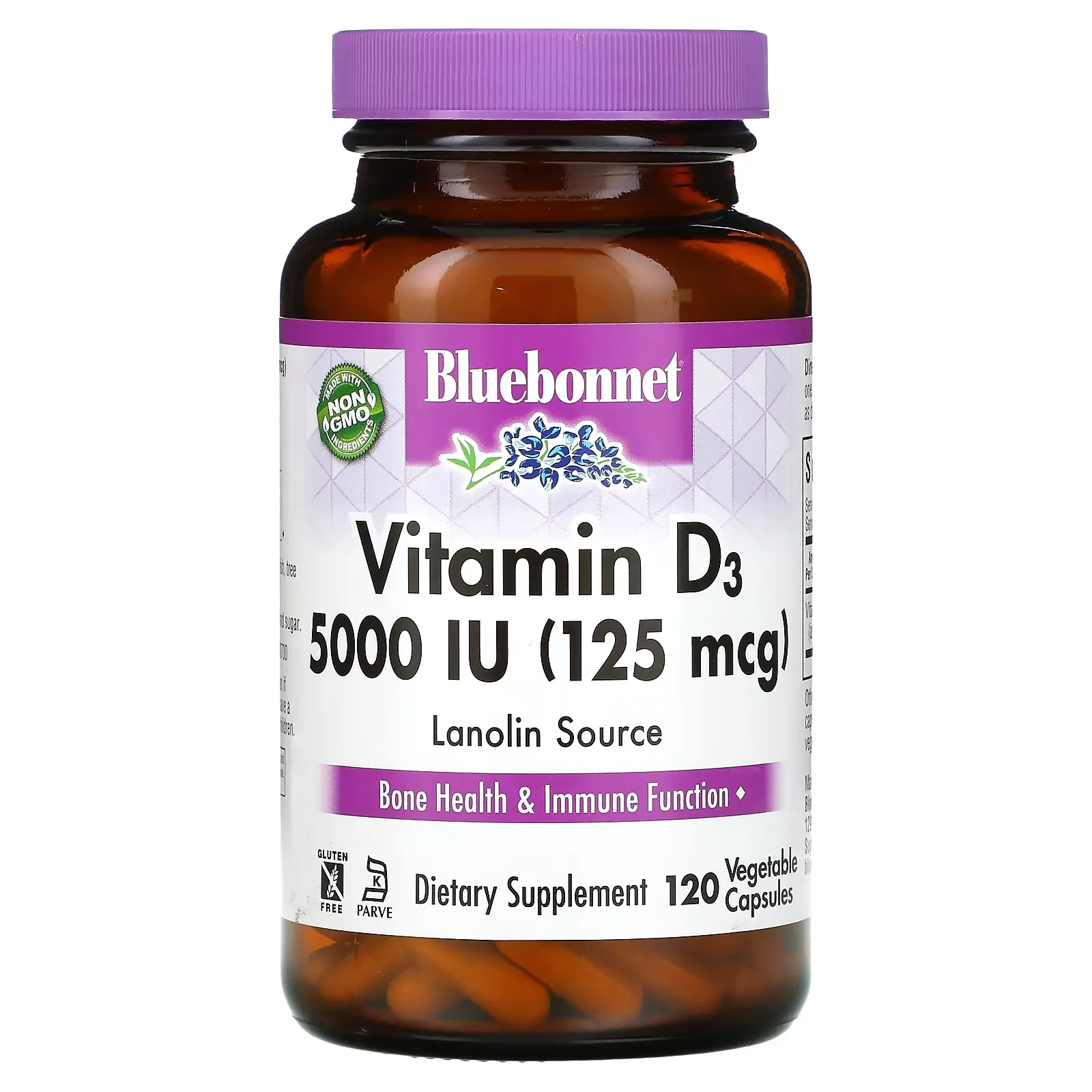 Vitamin D3, 125 mcg (5,000 IU), 120 Vegetable Capsule