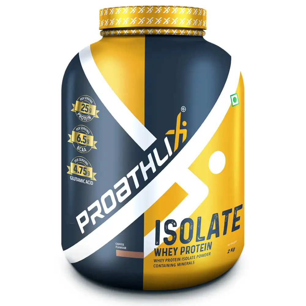 Proathlix Whey Isolate Protein Powder with Digestive Enzyme,  4.4 lb  Coffee