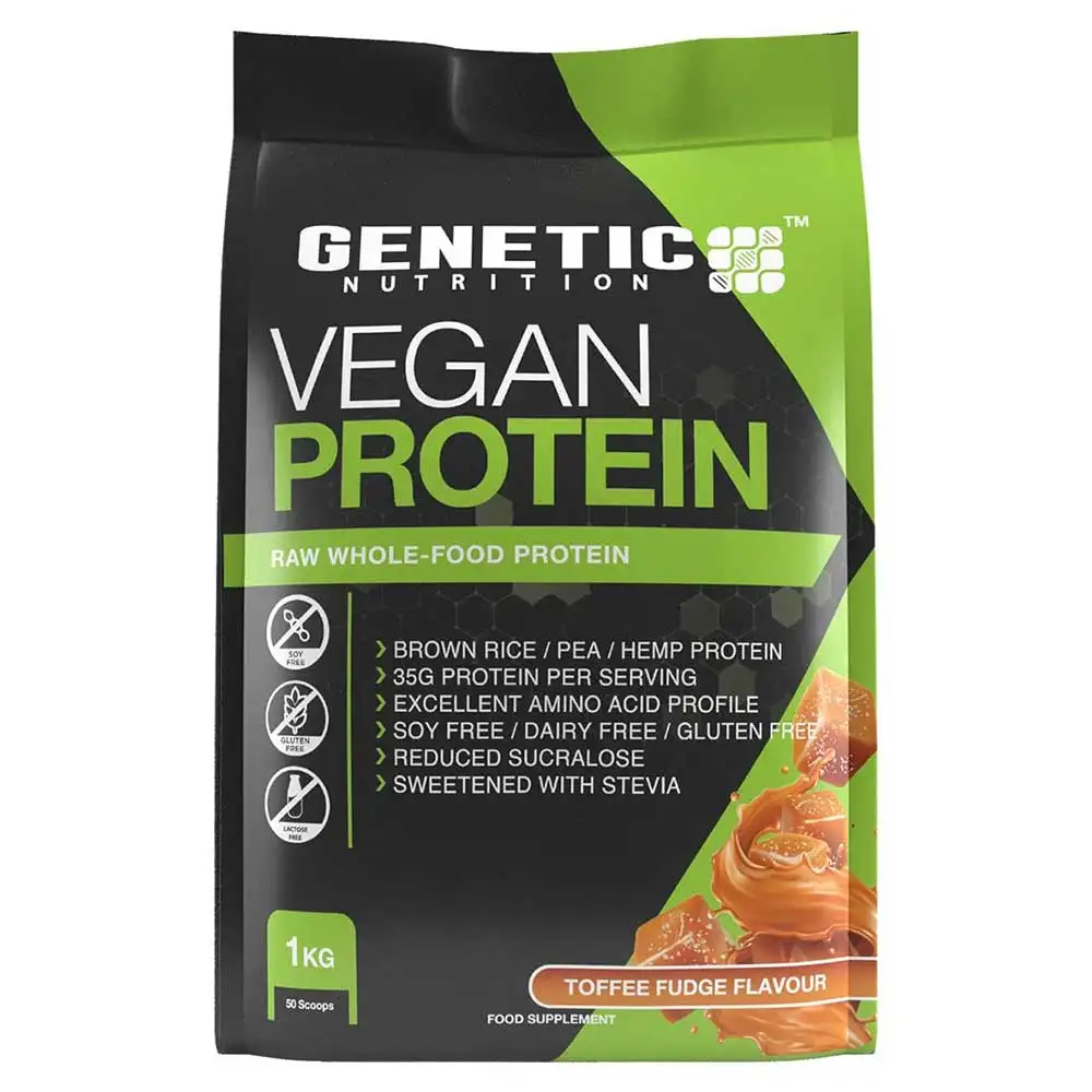 Genetic Nutrition Vegan Protein,  2.2 lb  Toffee Fudge